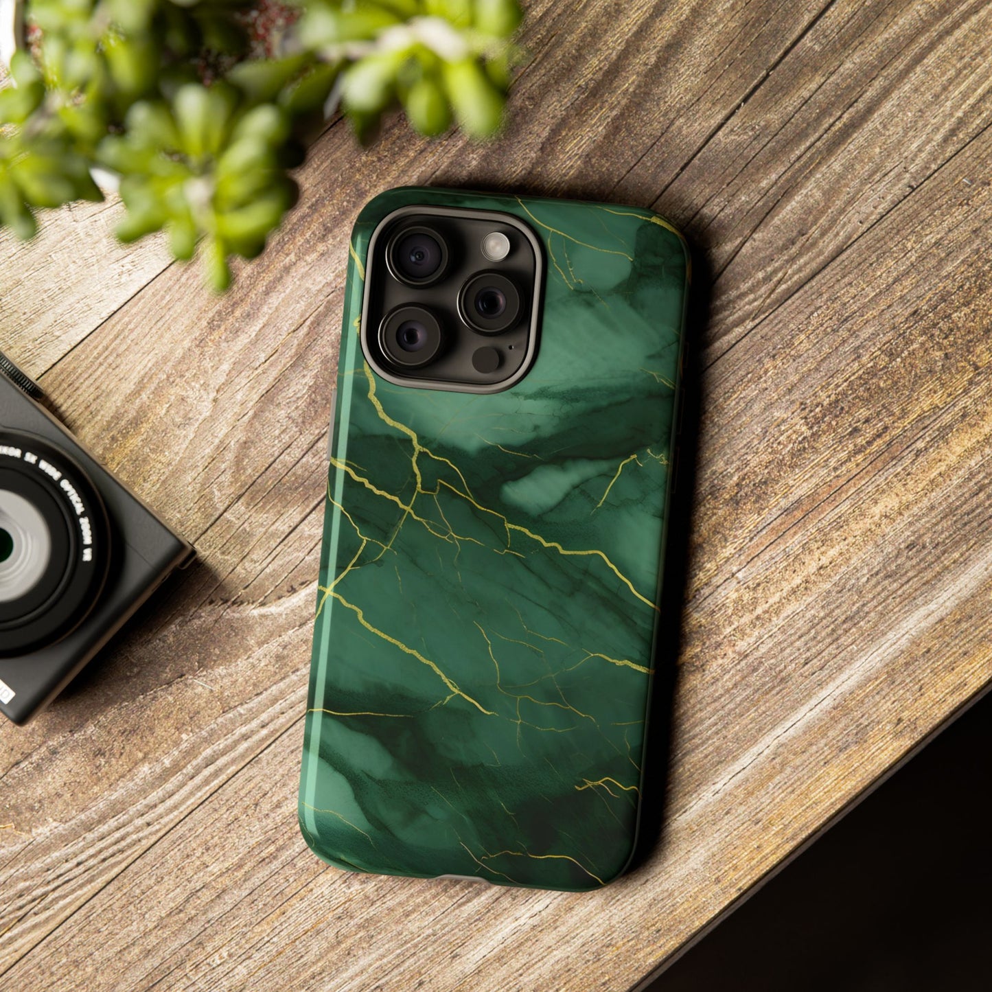Hunter Green Marble - Tough Phone Case