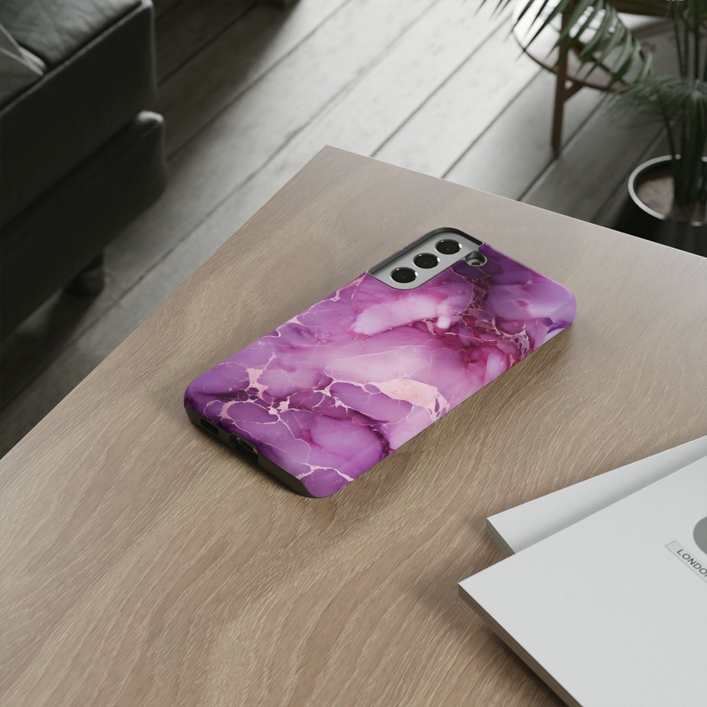 Purple Marble Tough Phone Case