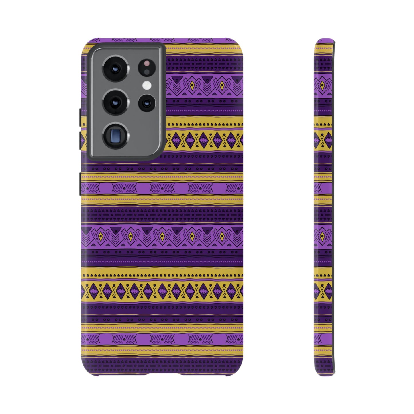 Purple & Yellow Stripes - Tough Phone Case