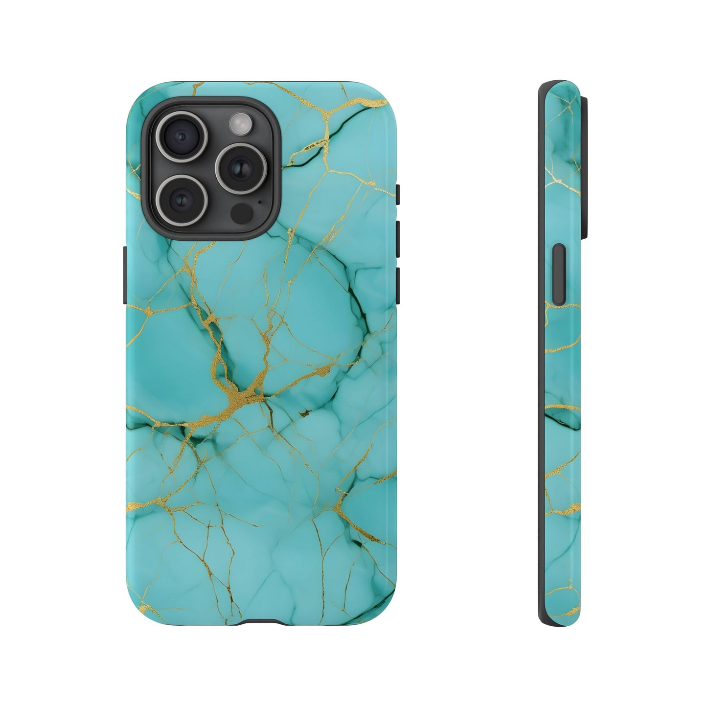 Teal Marble Tough Phone Case
