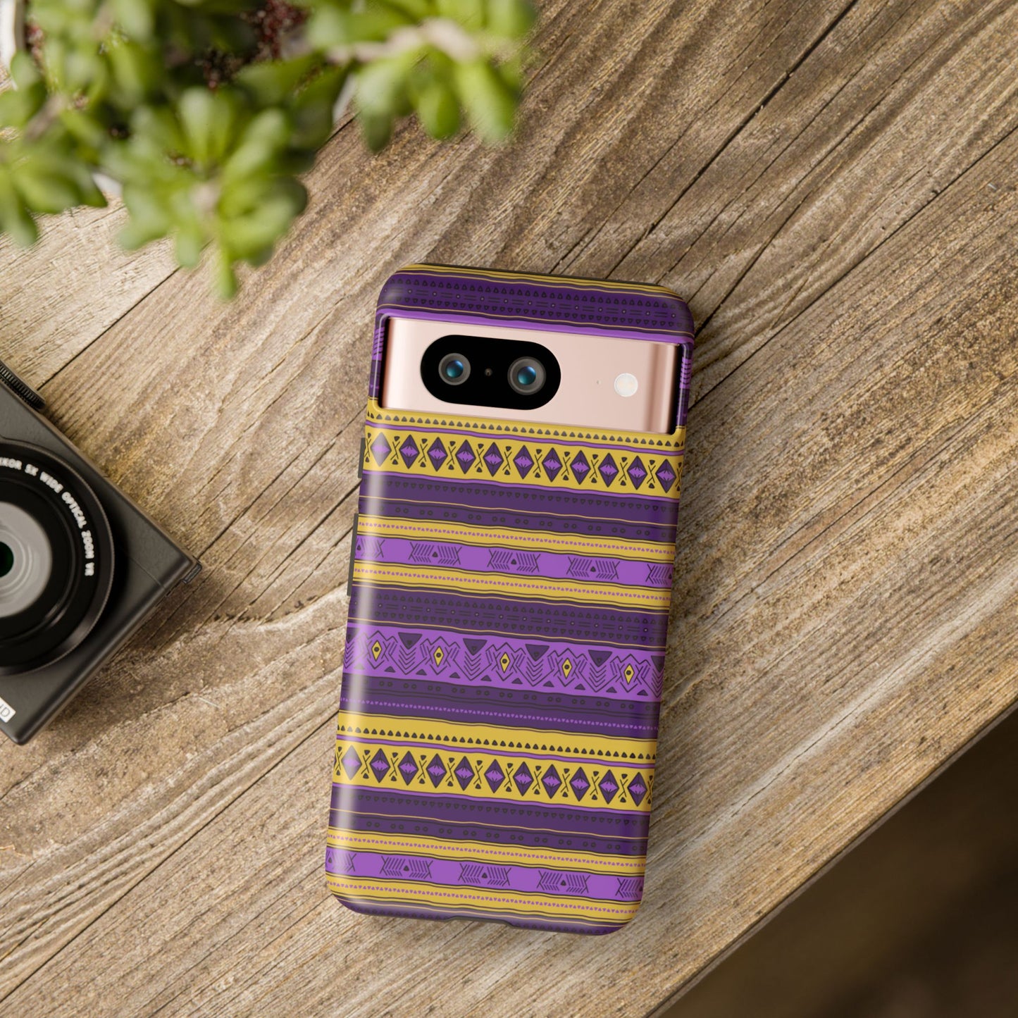 Purple & Yellow Stripes - Tough Phone Case