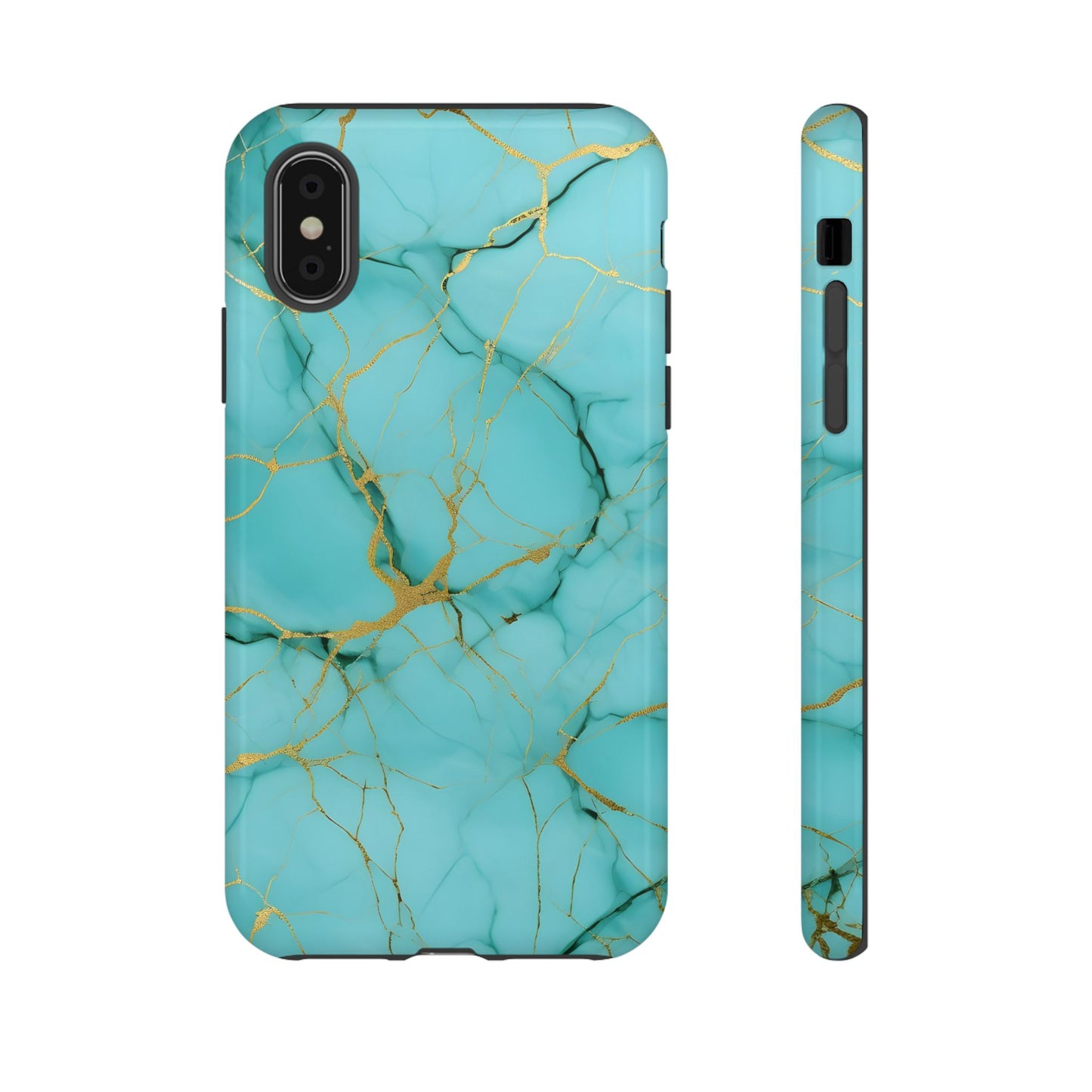 Teal Marble Tough Phone Case
