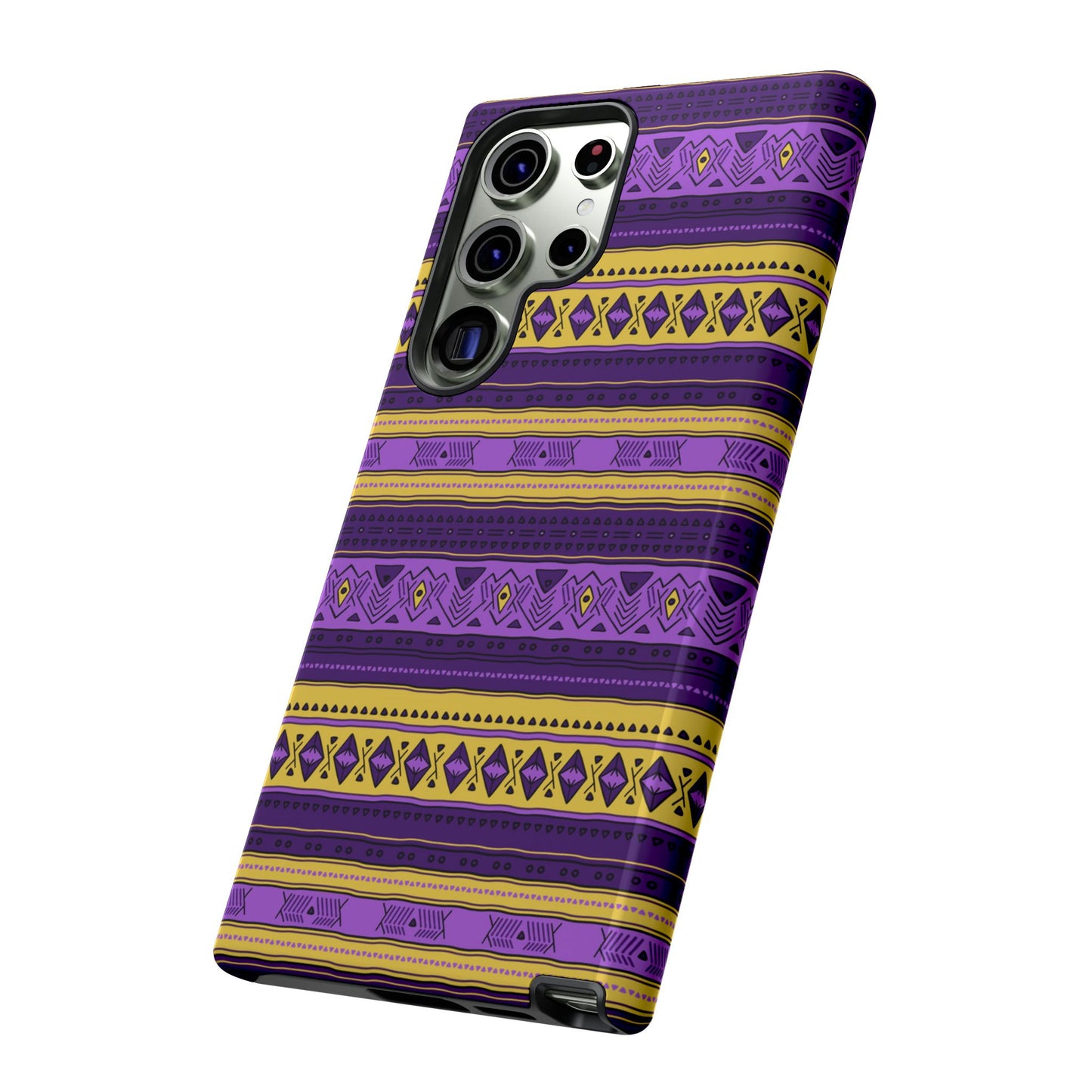 Purple & Yellow Stripes - Tough Phone Case