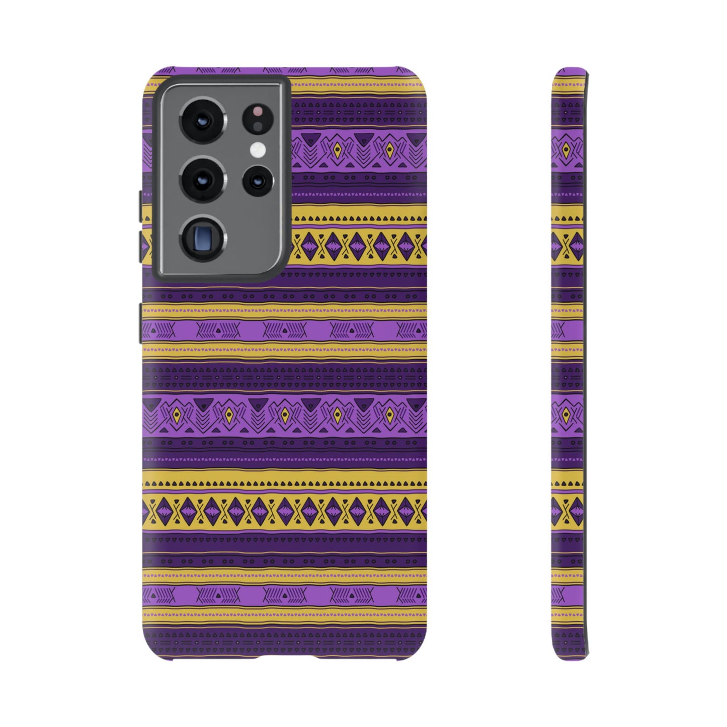Purple & Yellow Stripes - Tough Phone Case