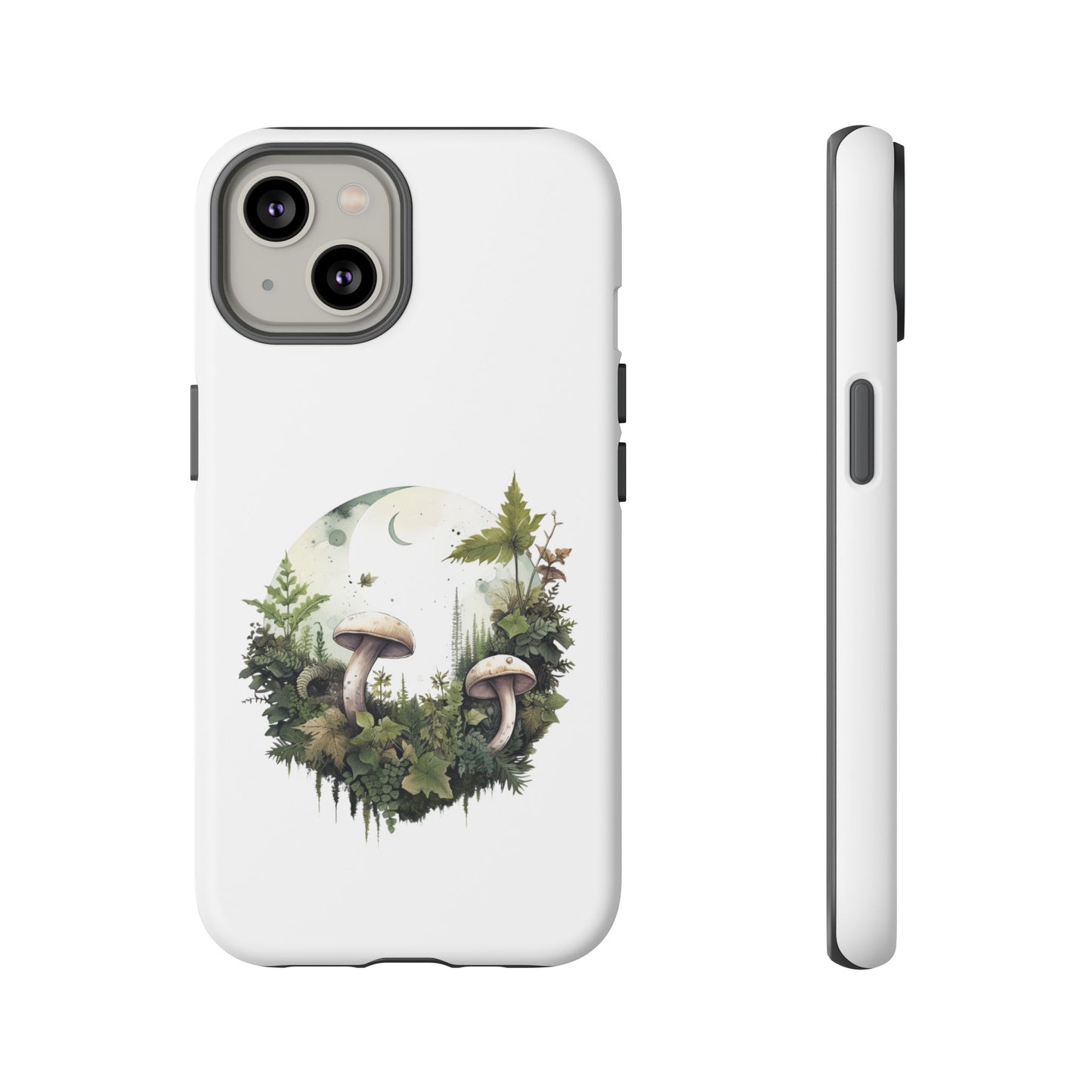Moonlit Mushroom Tough Phone Case – Minimalist Forest Magic