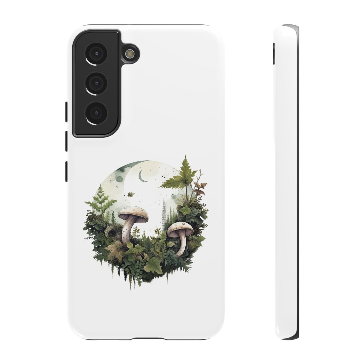 Moonlit Mushroom Tough Phone Case – Minimalist Forest Magic