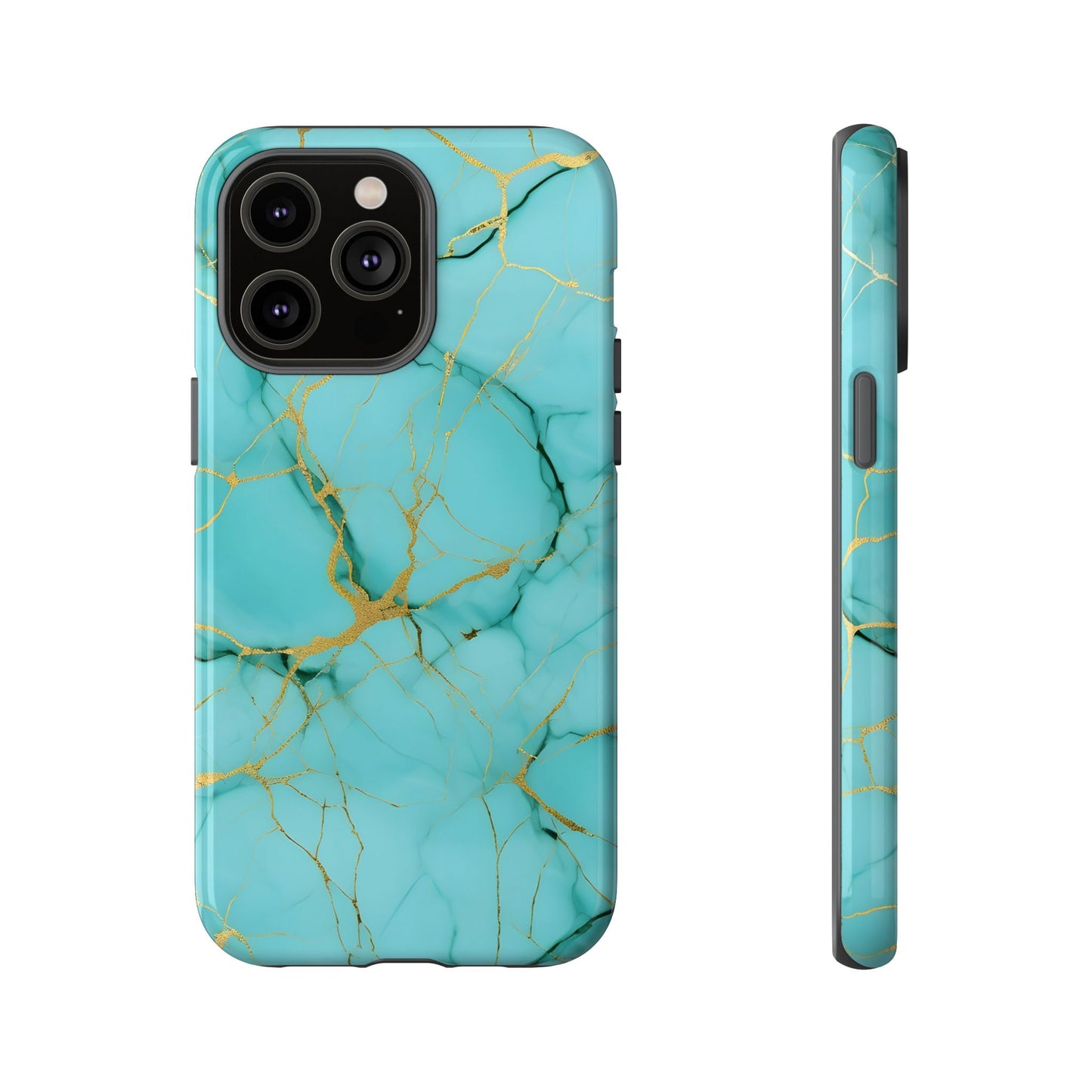 Teal Marble Tough Phone Case