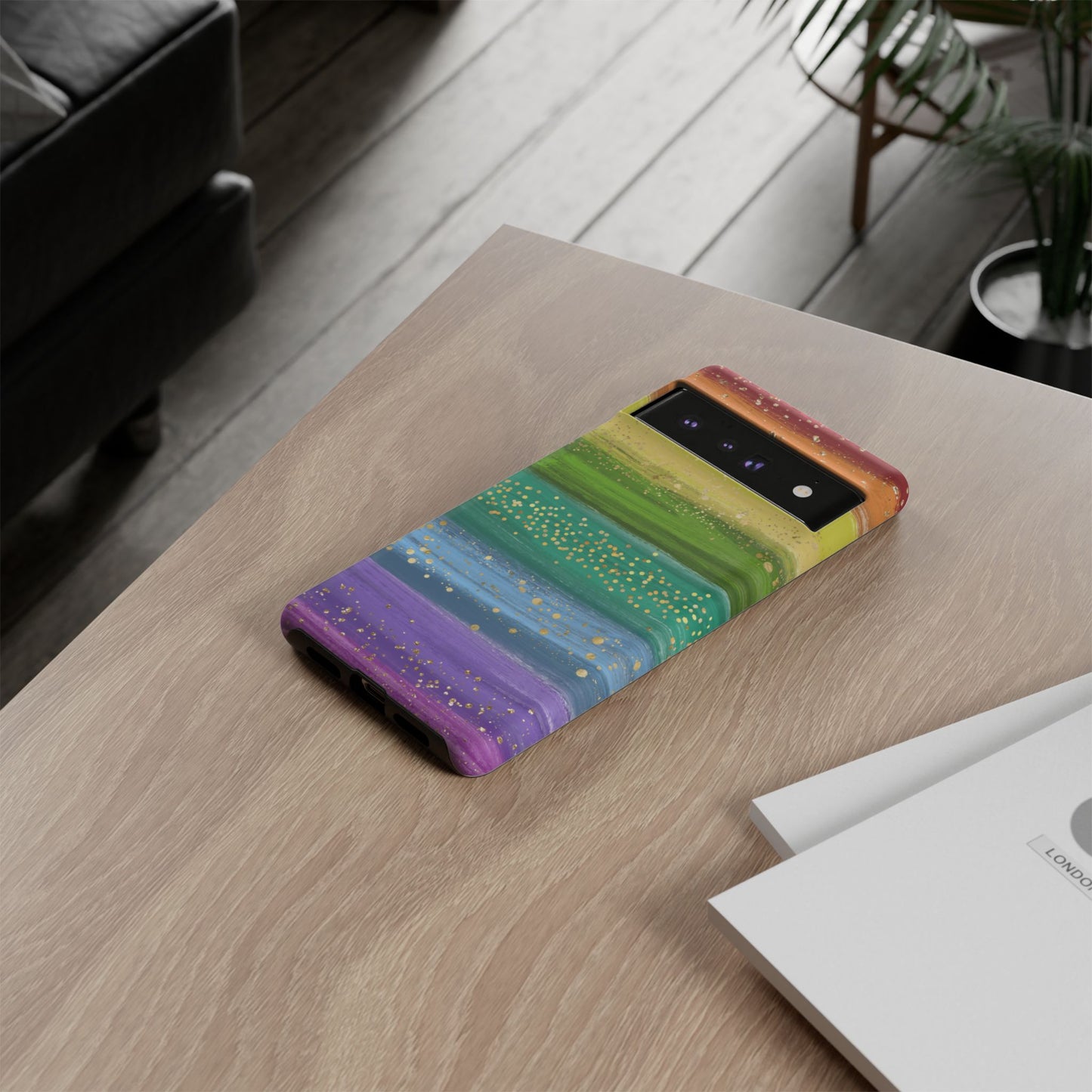 Rainbow Glitter Brush Strokes - Tough Case