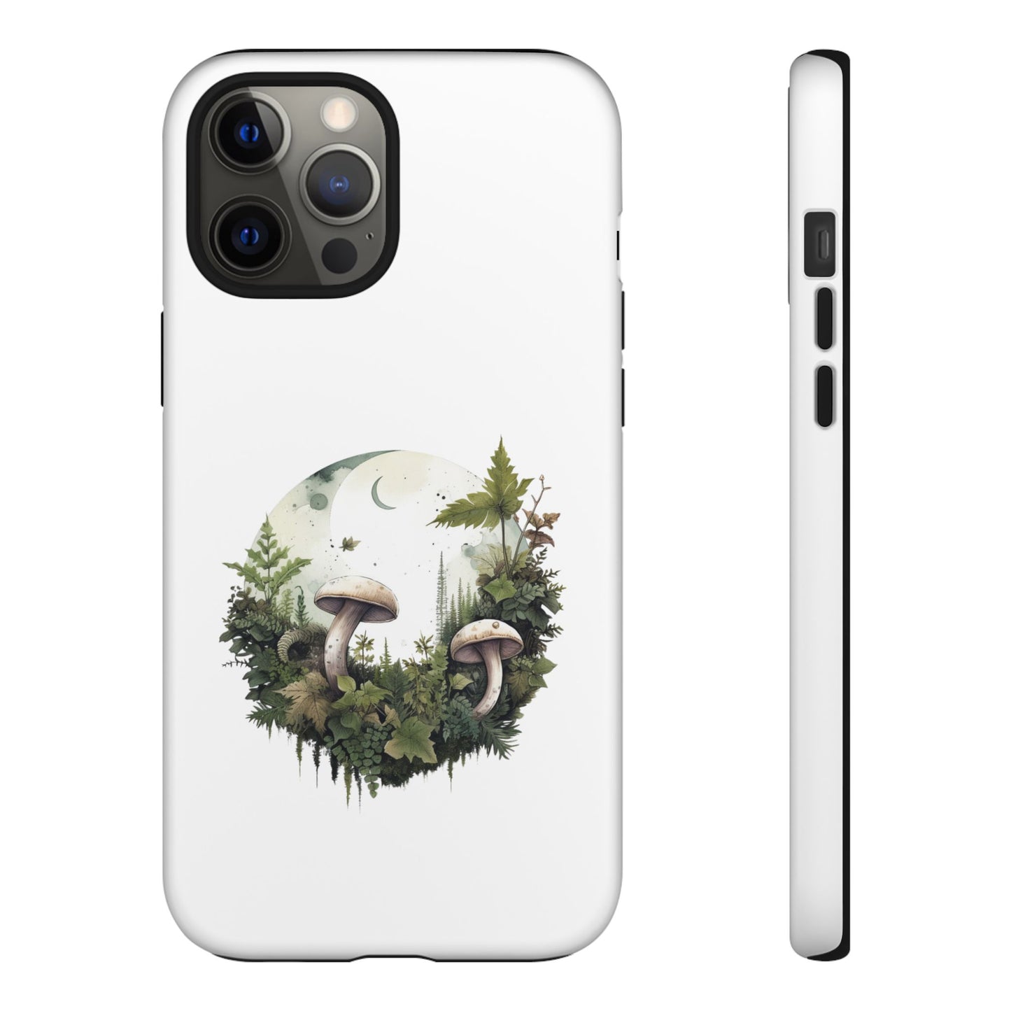 Moonlit Mushroom Tough Phone Case – Minimalist Forest Magic