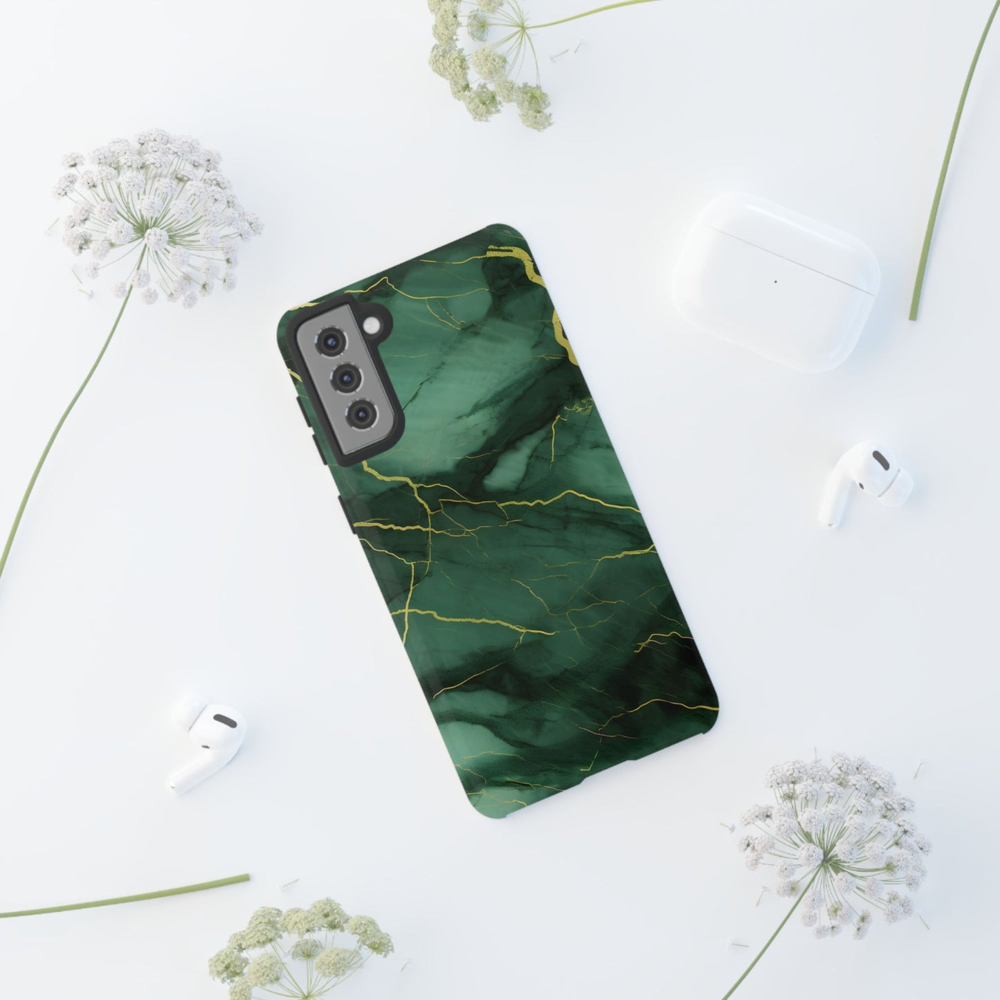 Hunter Green Marble - Tough Phone Case
