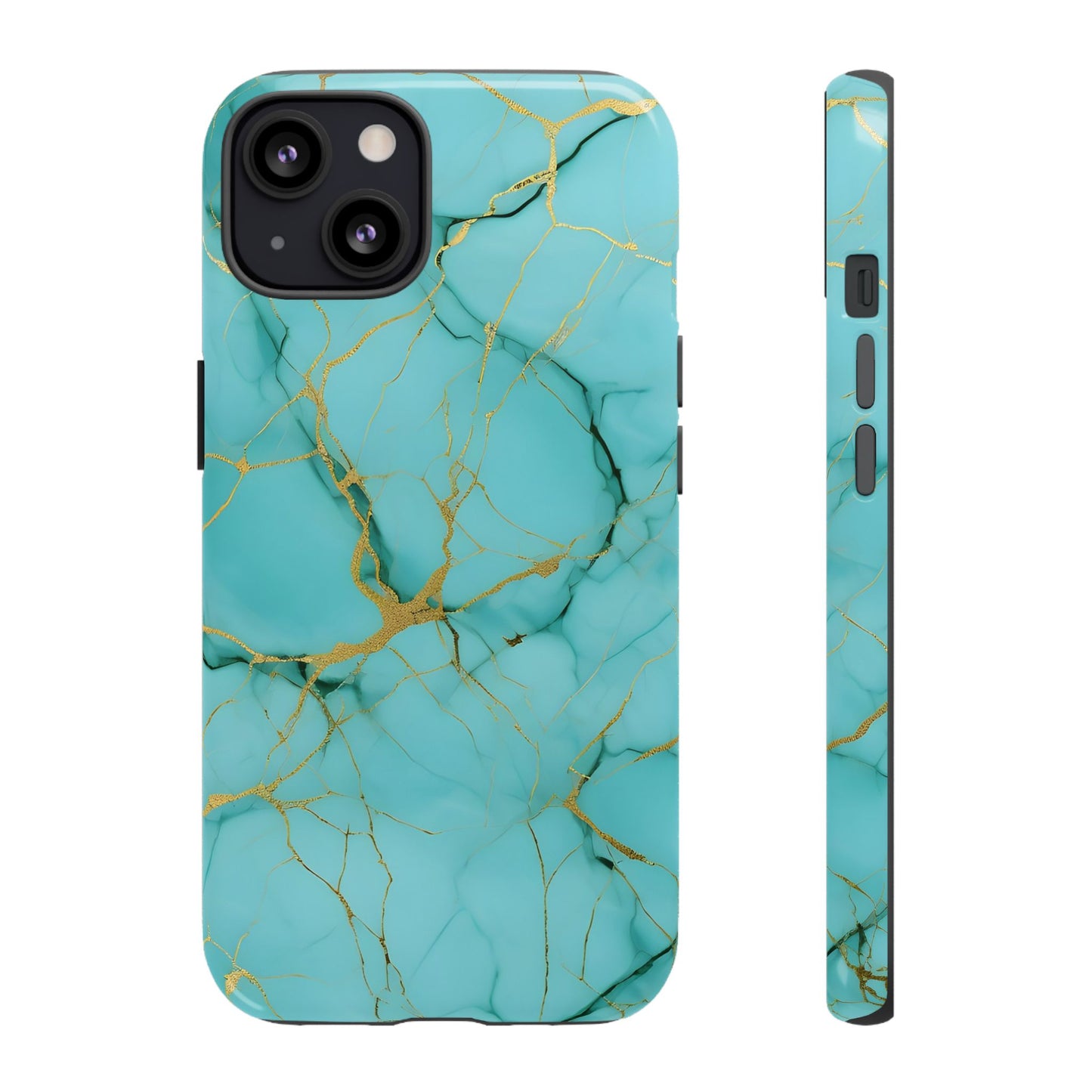 Teal Marble Tough Phone Case