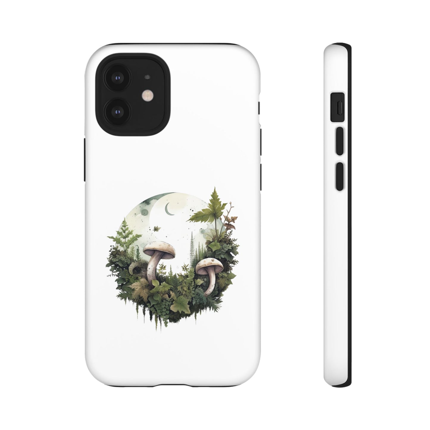 Moonlit Mushroom Tough Phone Case – Minimalist Forest Magic