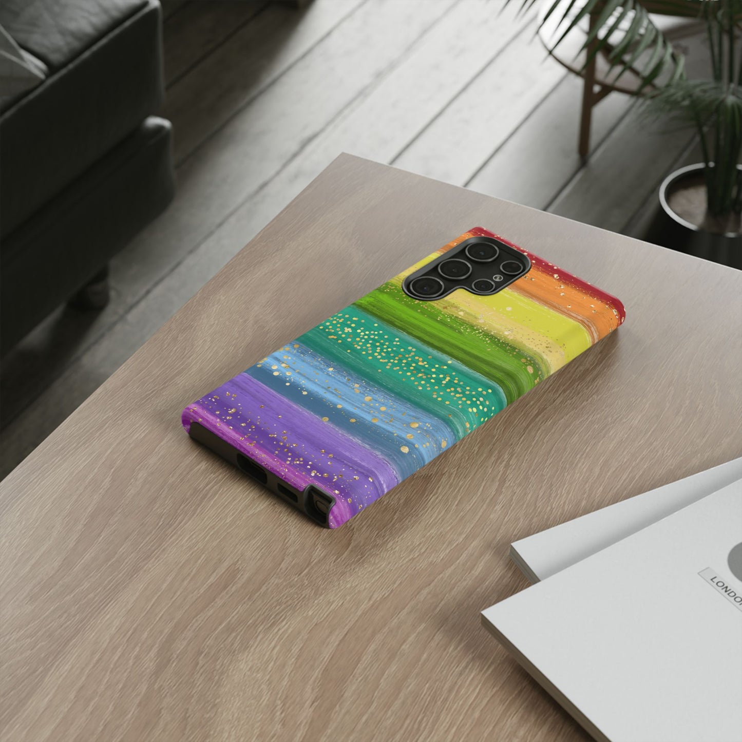 Rainbow Glitter Brush Strokes - Tough Case