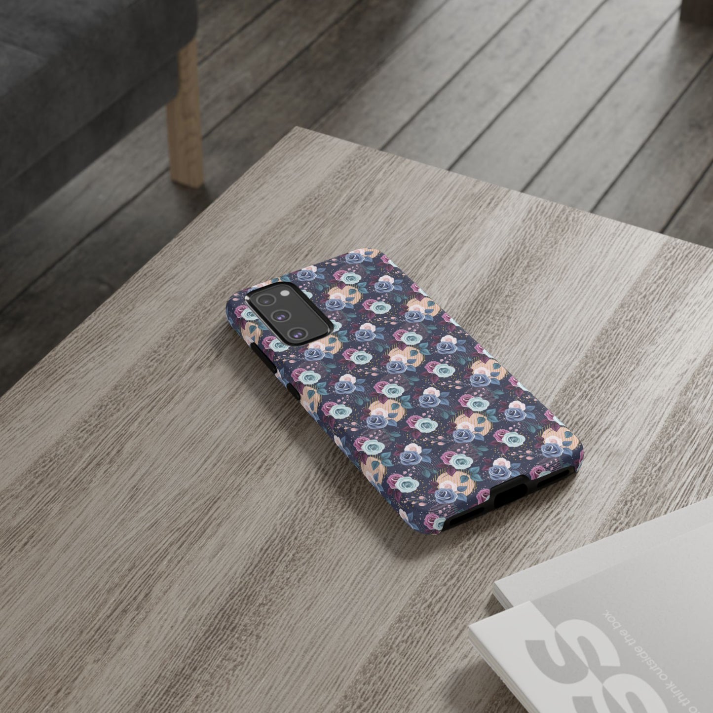 Navy & Pink Florals  - Tough Phone Case