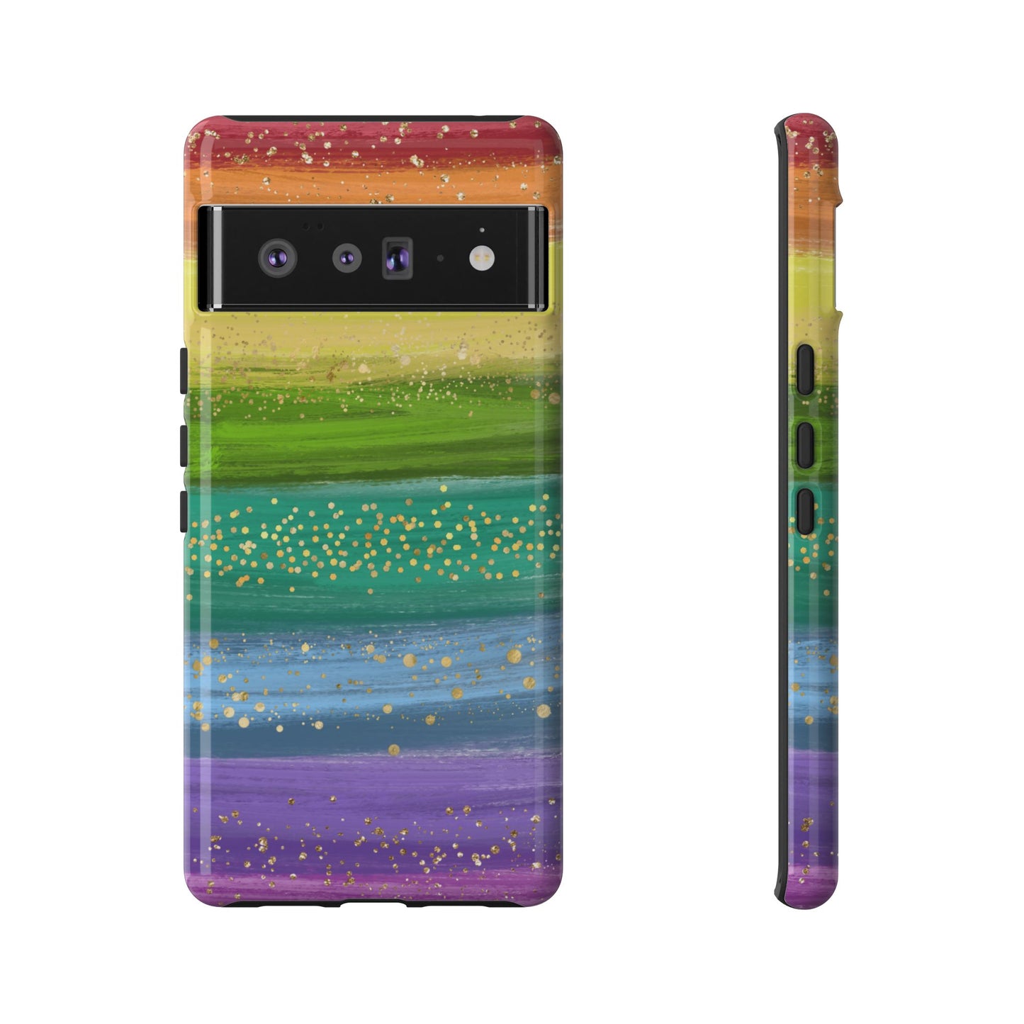 Rainbow Glitter Brush Strokes - Tough Case