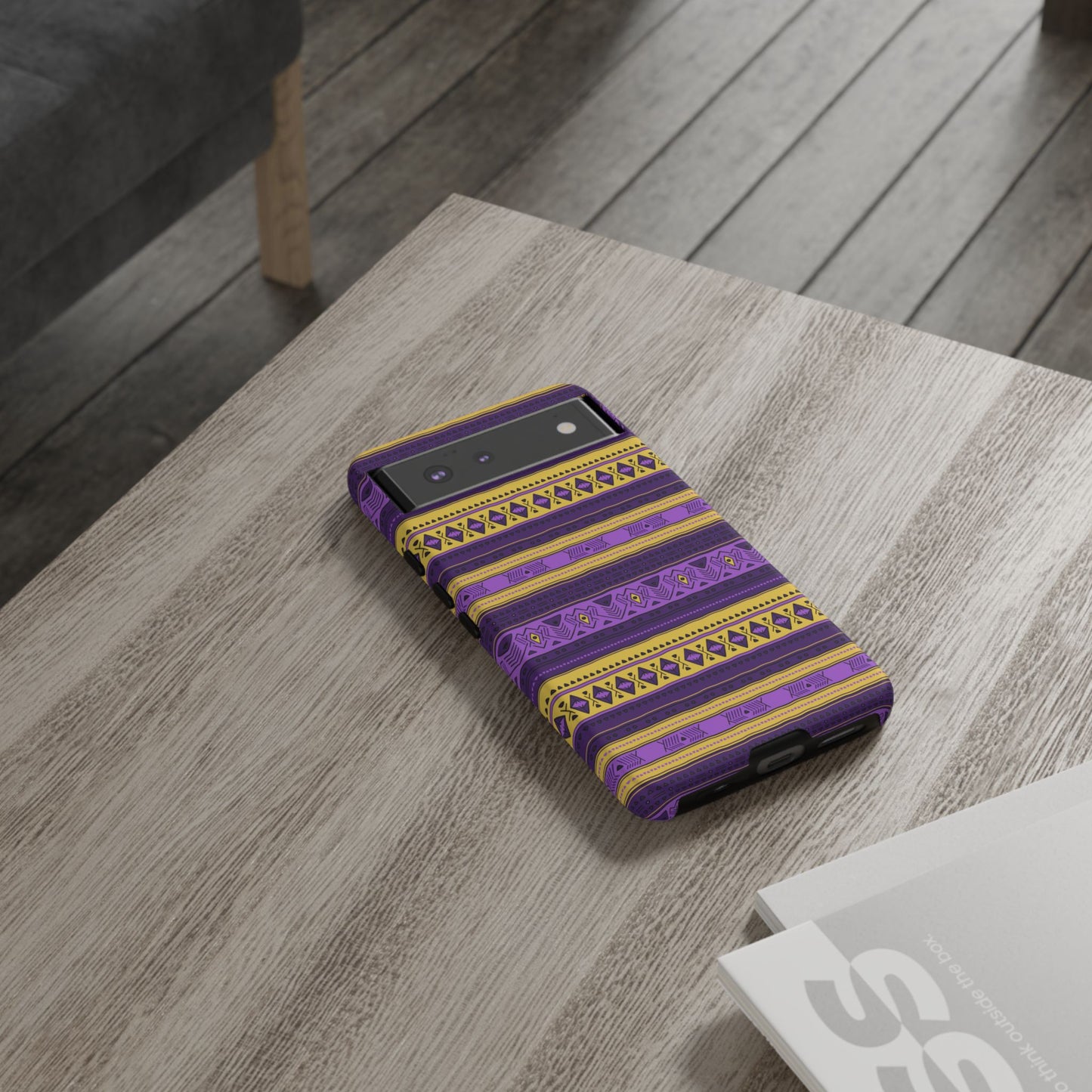 Purple & Yellow Stripes - Tough Phone Case