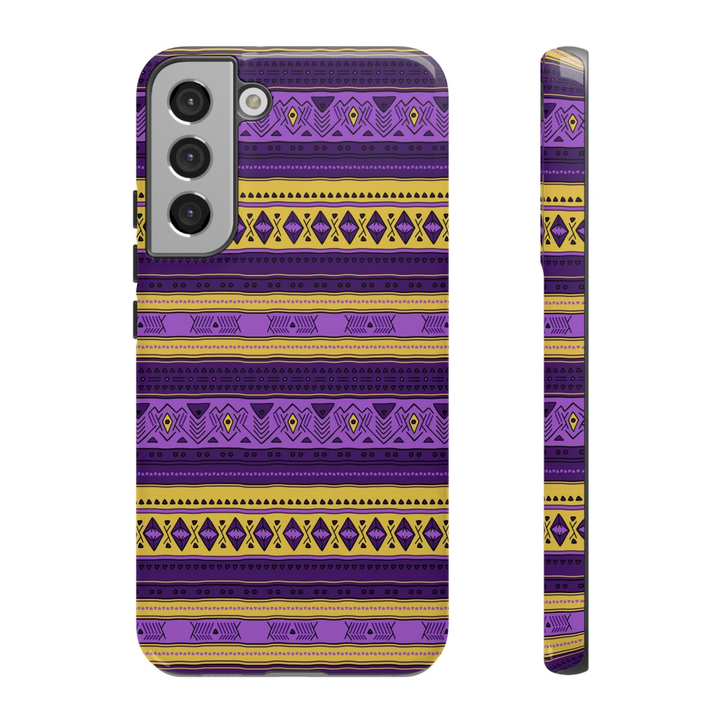 Purple & Yellow Stripes - Tough Phone Case