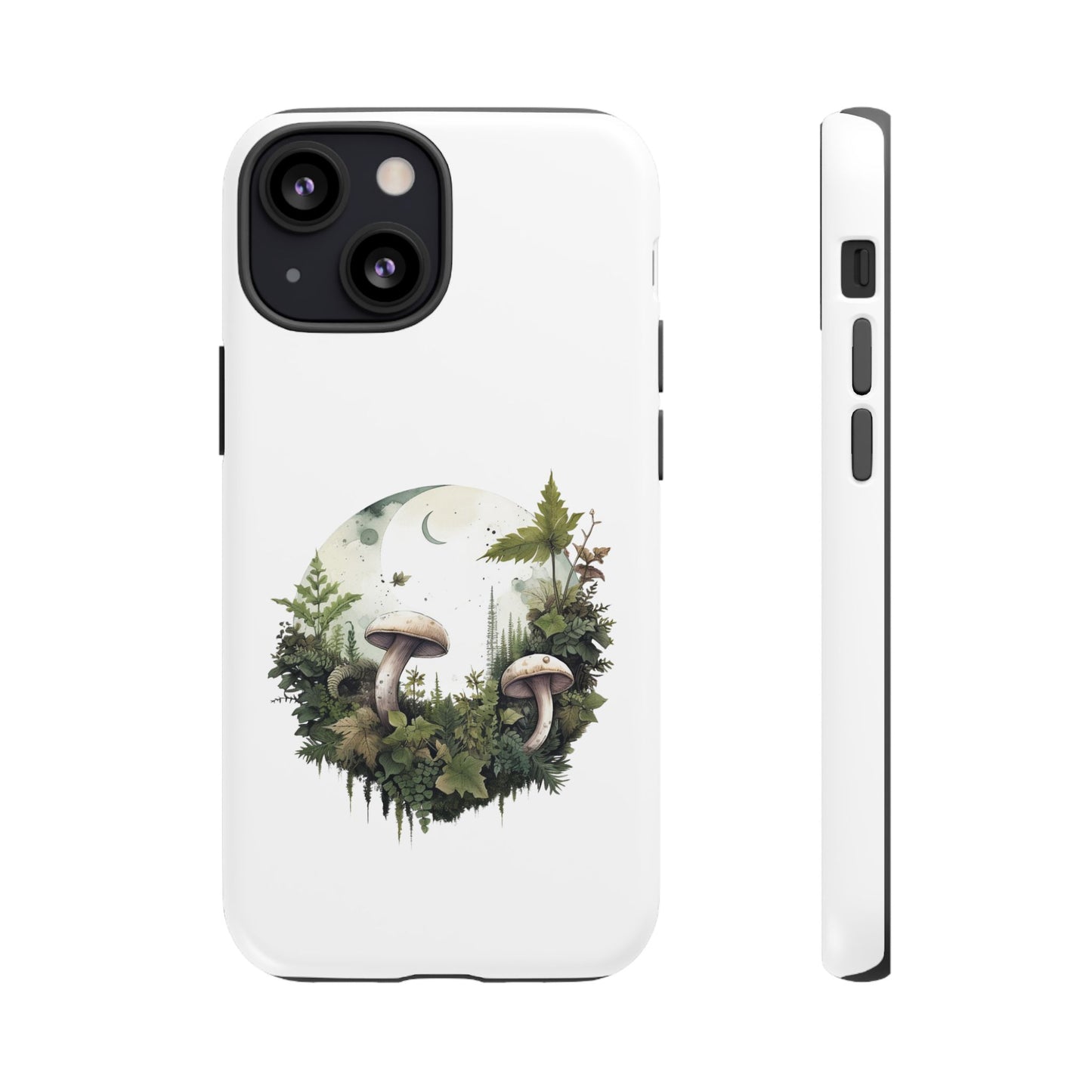 Moonlit Mushroom Tough Phone Case – Minimalist Forest Magic
