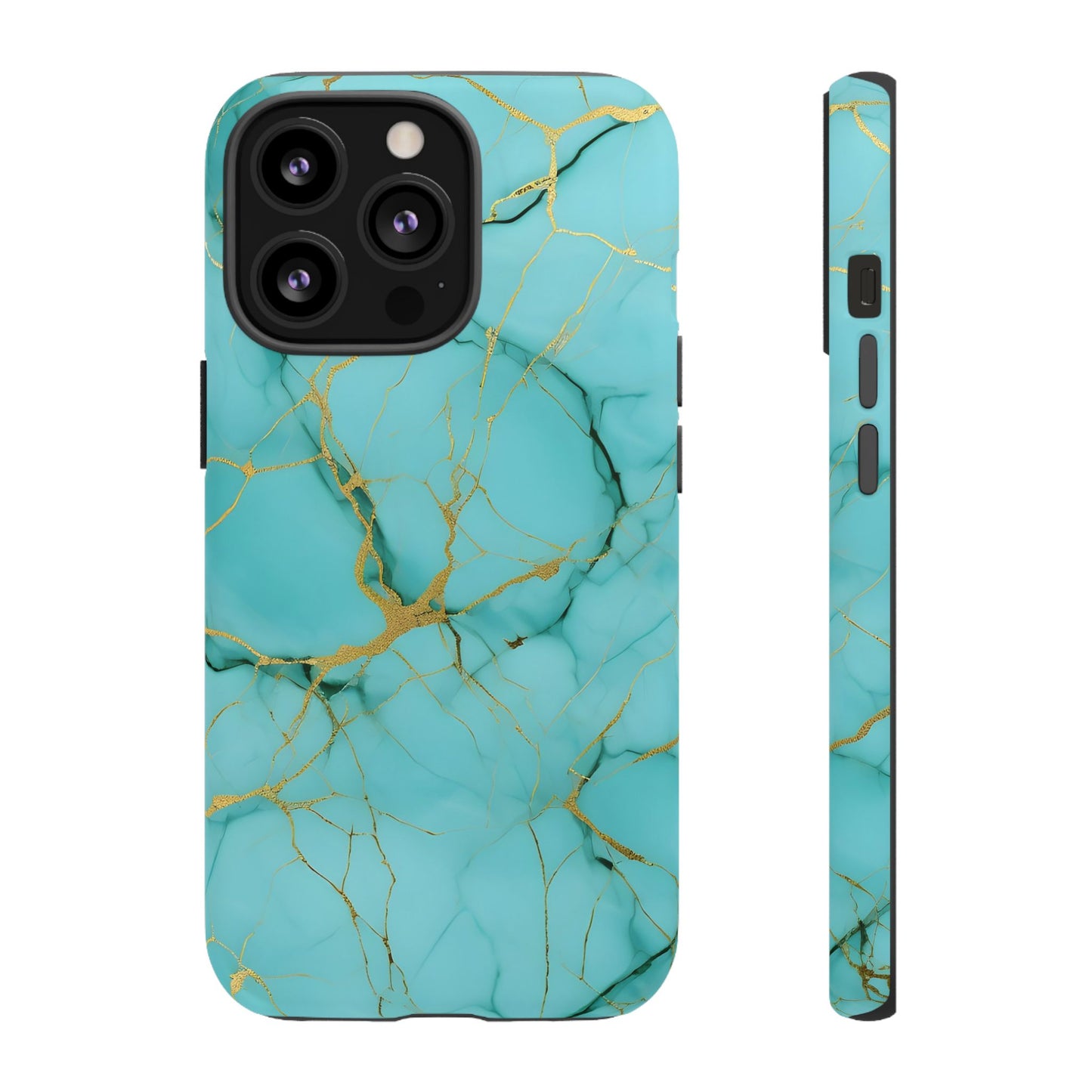 Teal Marble Tough Phone Case