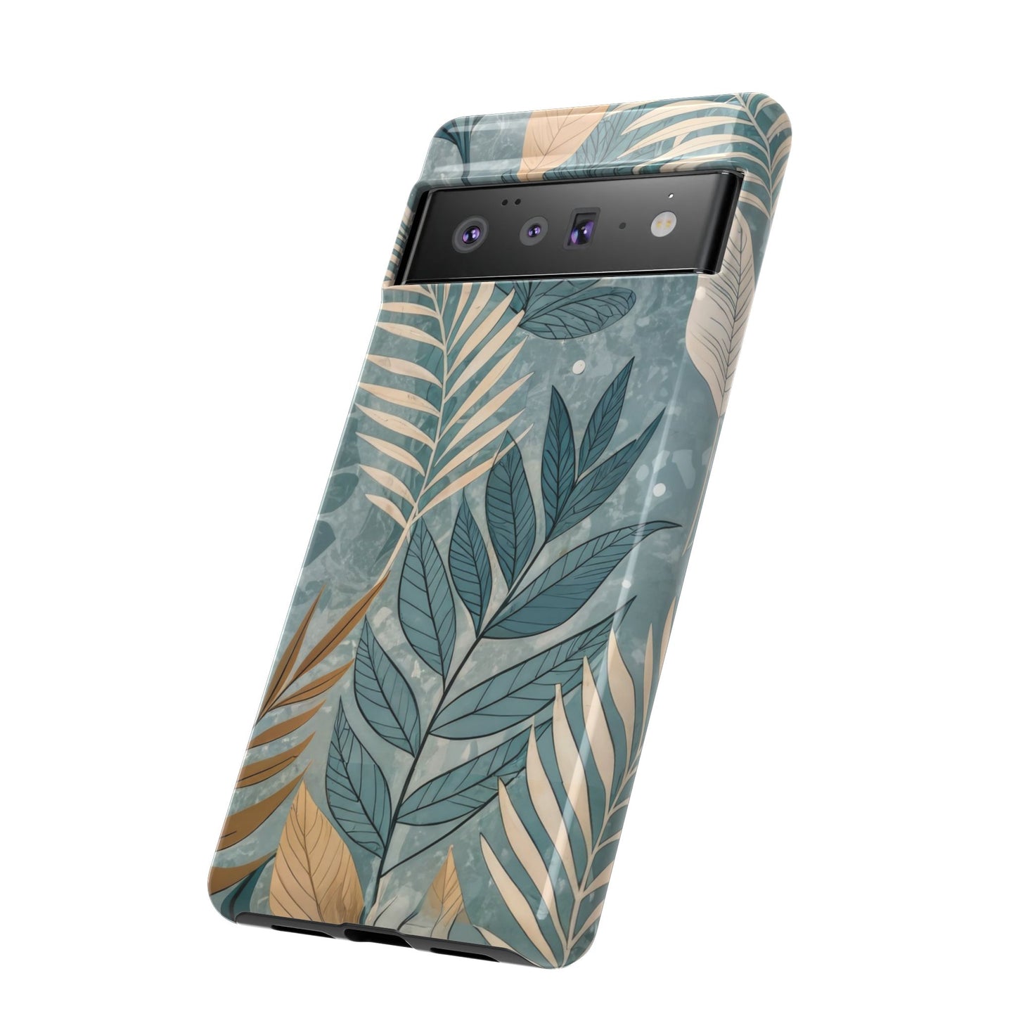 Blue Boho Leaves Tough Case