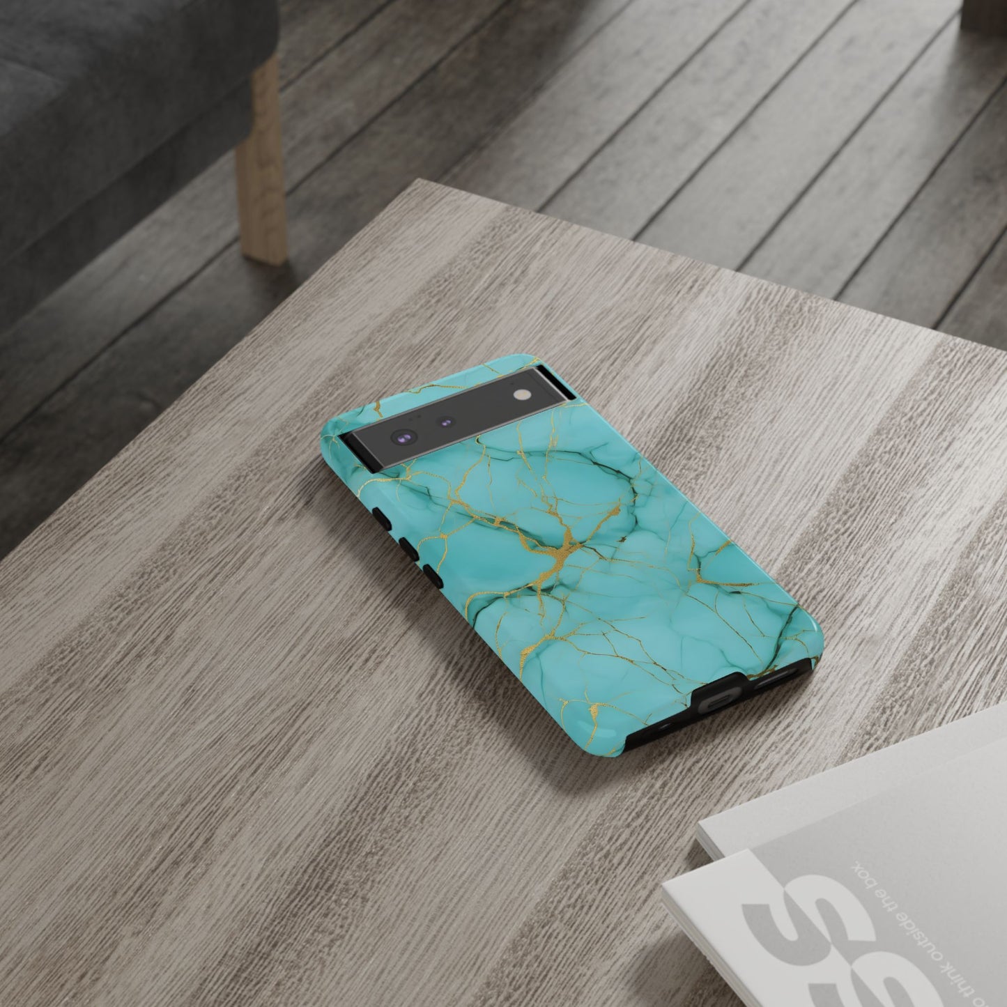 Teal Marble Tough Phone Case