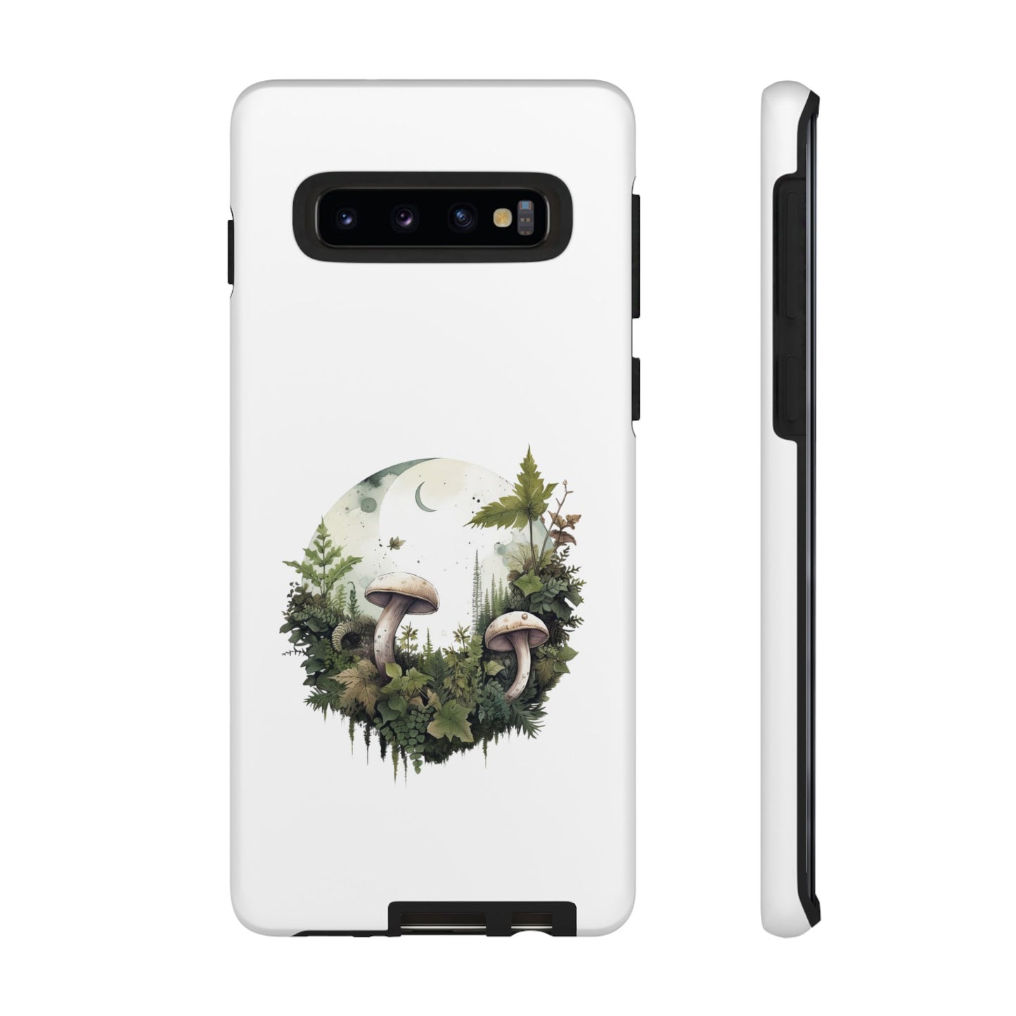 Moonlit Mushroom Tough Phone Case – Minimalist Forest Magic