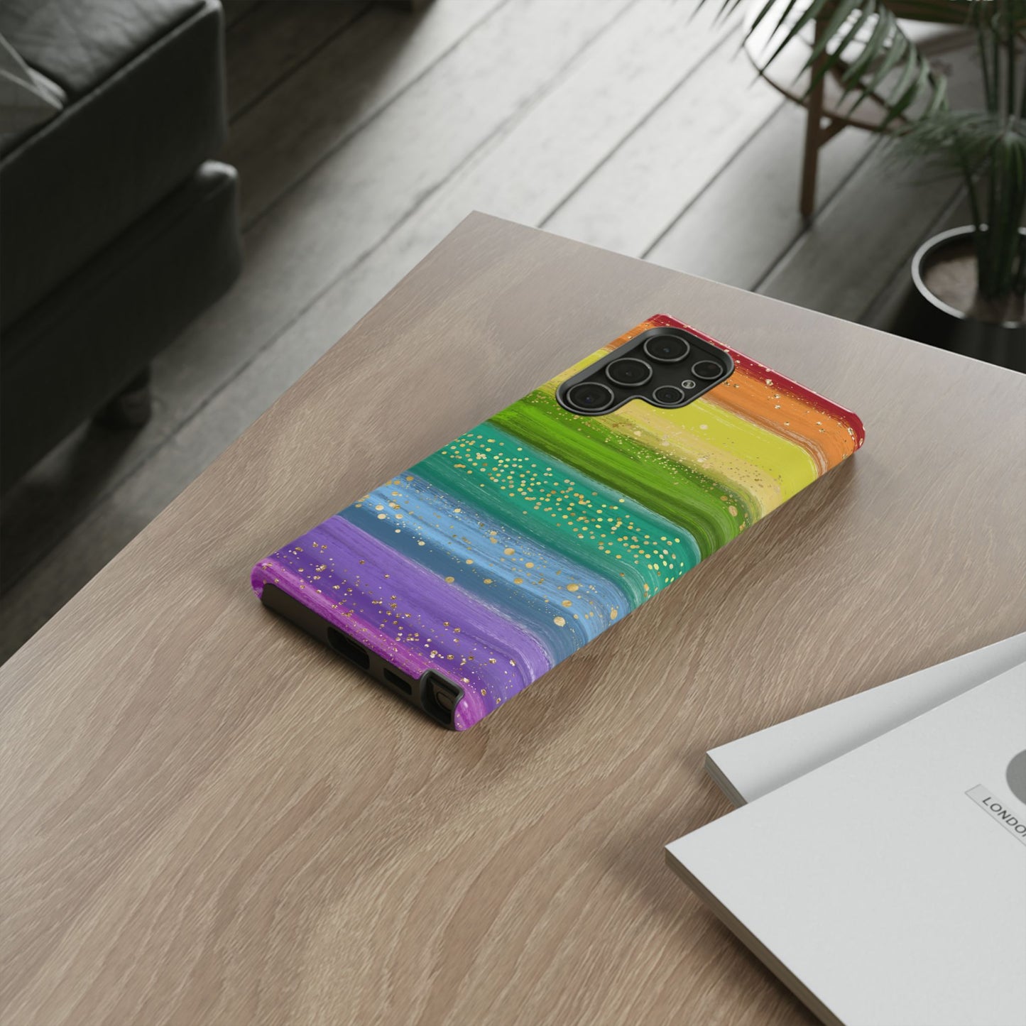 Rainbow Glitter Brush Strokes - Tough Case