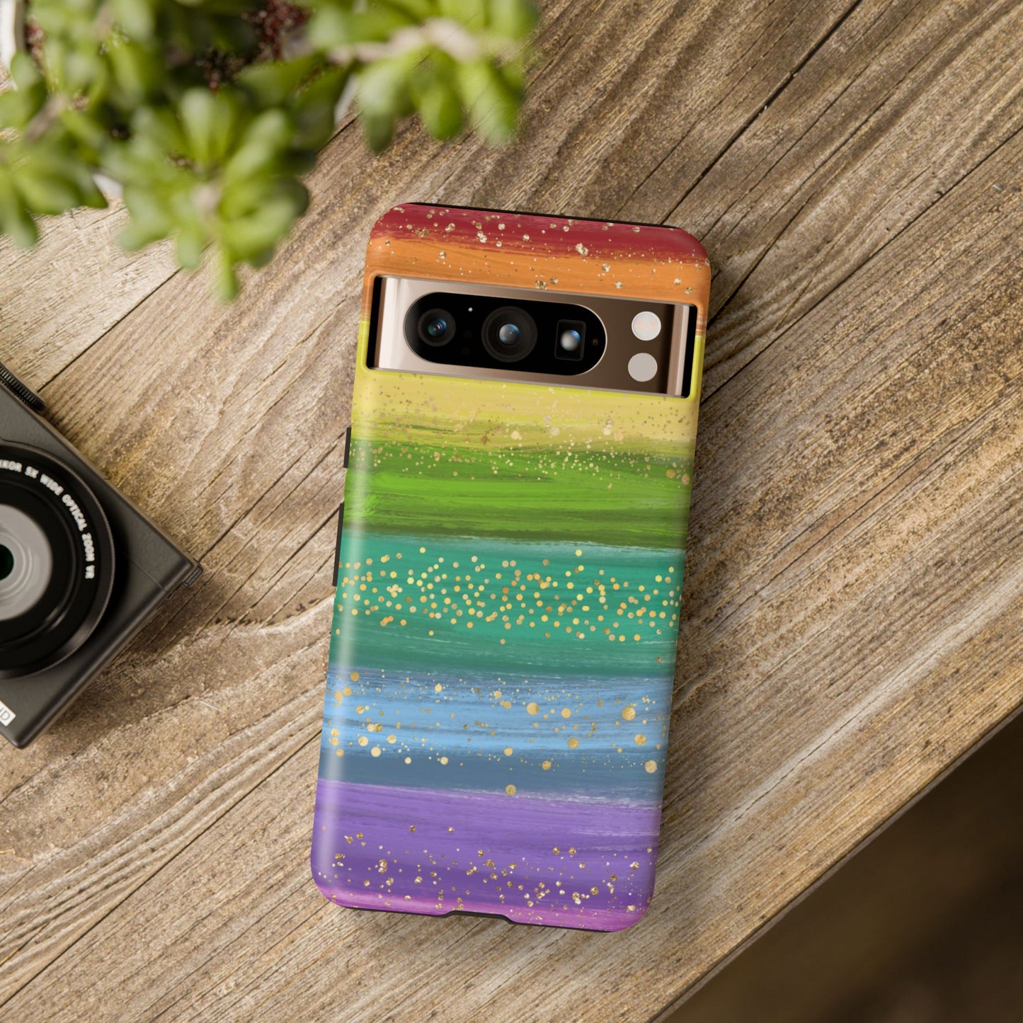 Rainbow Glitter Brush Strokes - Tough Case