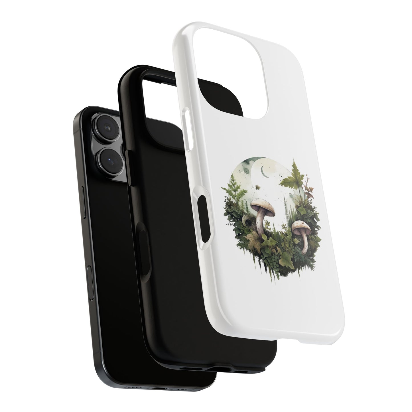 Moonlit Mushroom Tough Phone Case – Minimalist Forest Magic