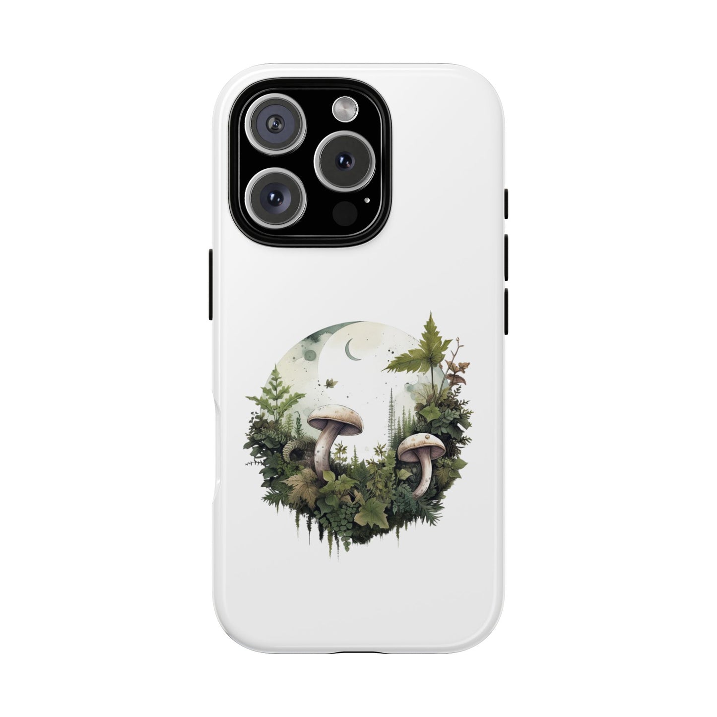 Moonlit Mushroom Tough Phone Case – Minimalist Forest Magic