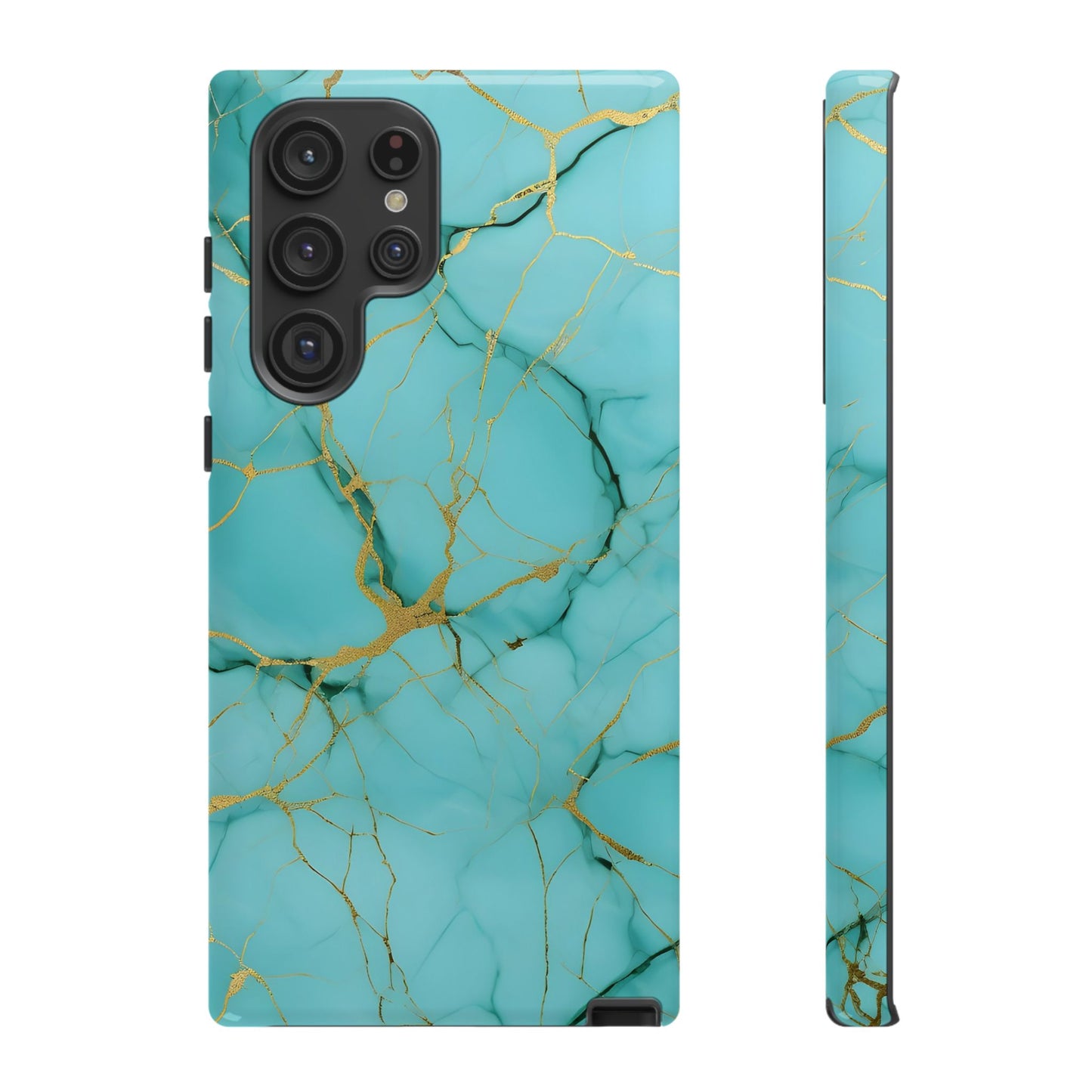 Teal Marble Tough Phone Case