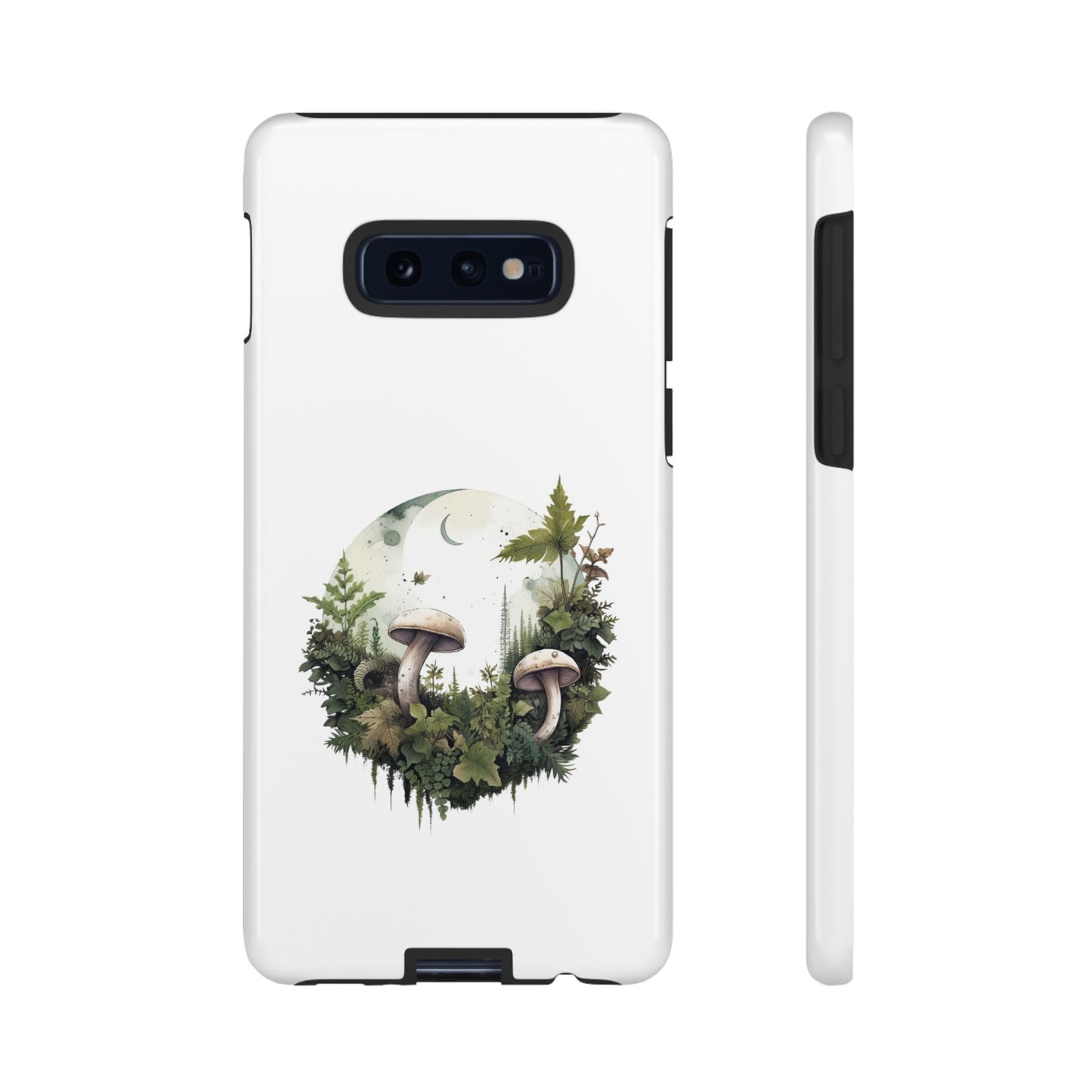 Moonlit Mushroom Tough Phone Case – Minimalist Forest Magic
