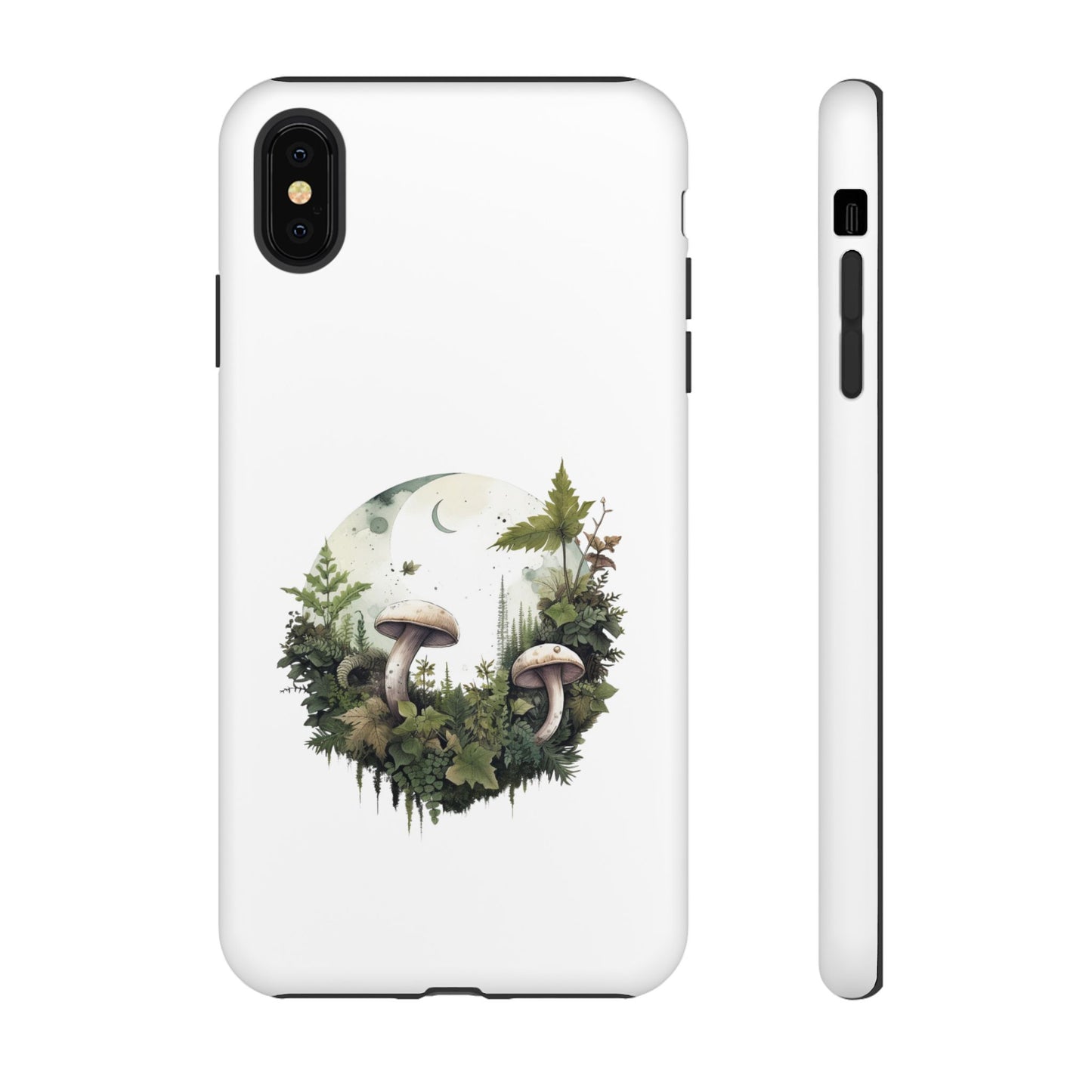Moonlit Mushroom Tough Phone Case – Minimalist Forest Magic