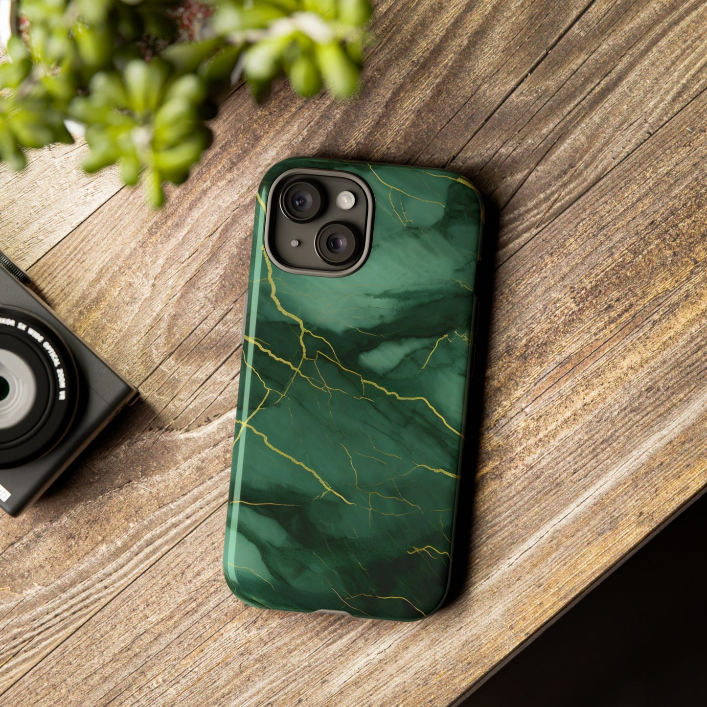 Hunter Green Marble - Tough Phone Case