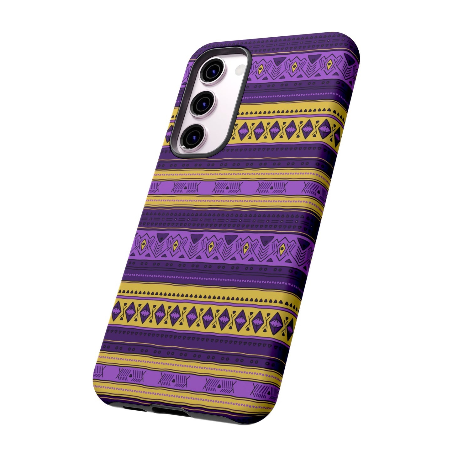 Purple & Yellow Stripes - Tough Phone Case