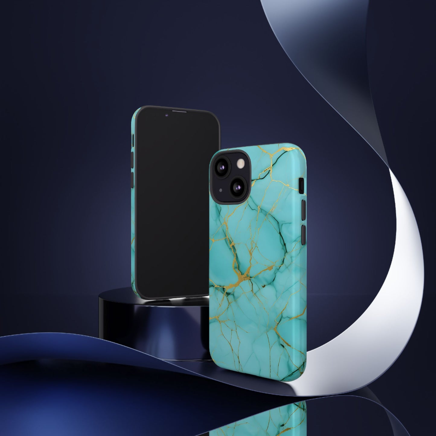 Teal Marble Tough Phone Case