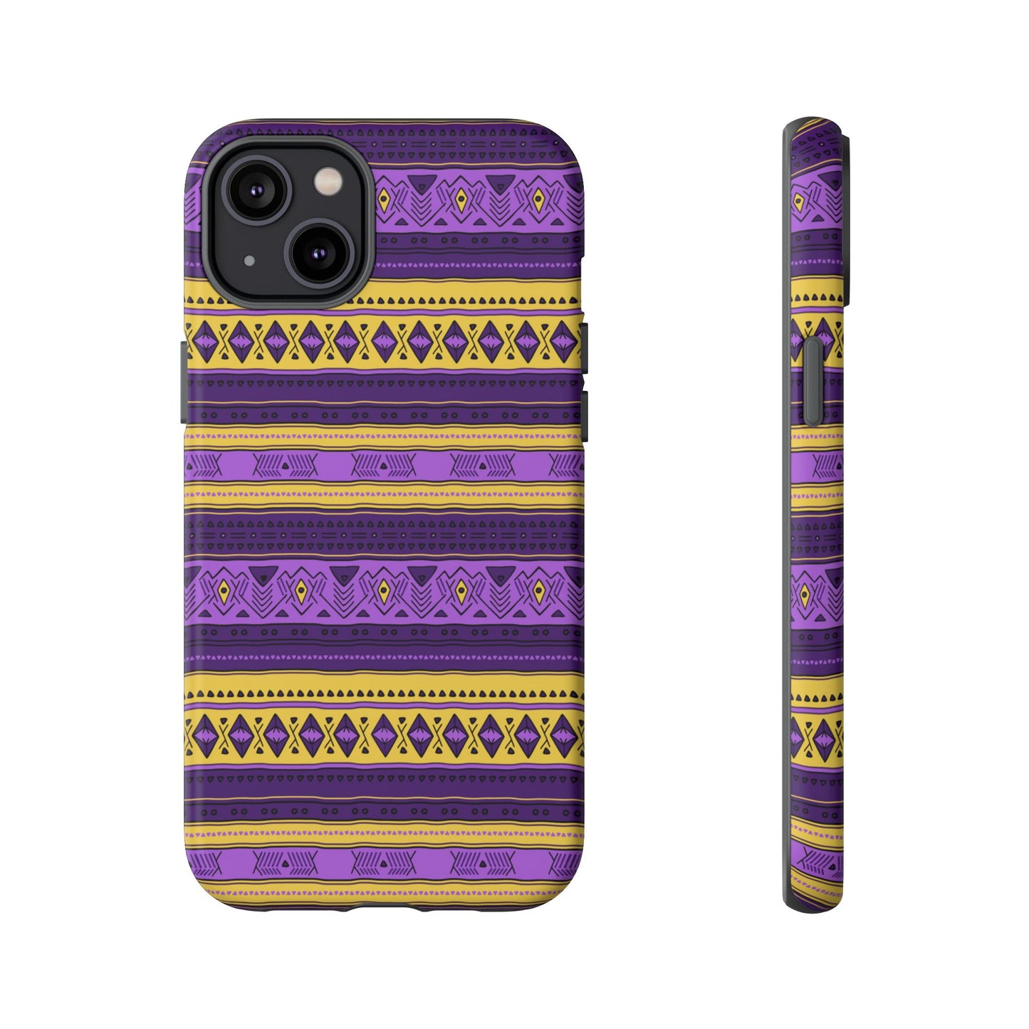 Purple & Yellow Stripes - Tough Phone Case