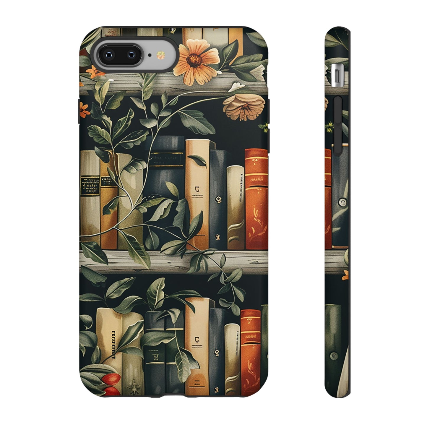 Cozy Bookshelf & Floral Tough Phone Case – Protective & Aesthetic for Book Lovers
