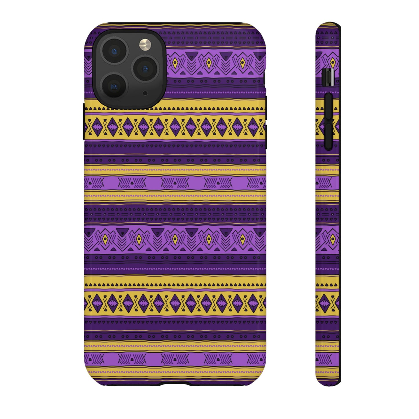 Purple & Yellow Stripes - Tough Phone Case