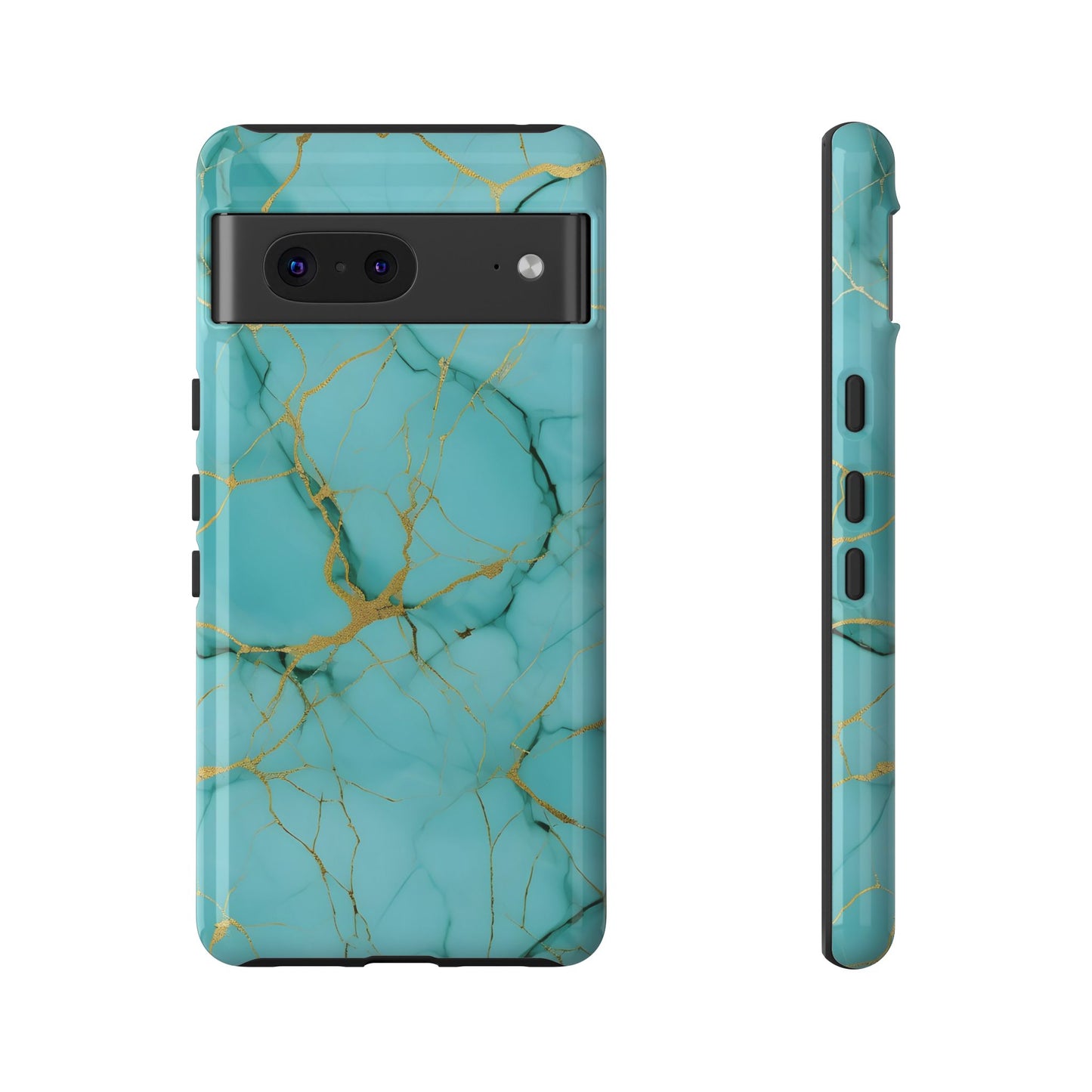 Teal Marble Tough Phone Case