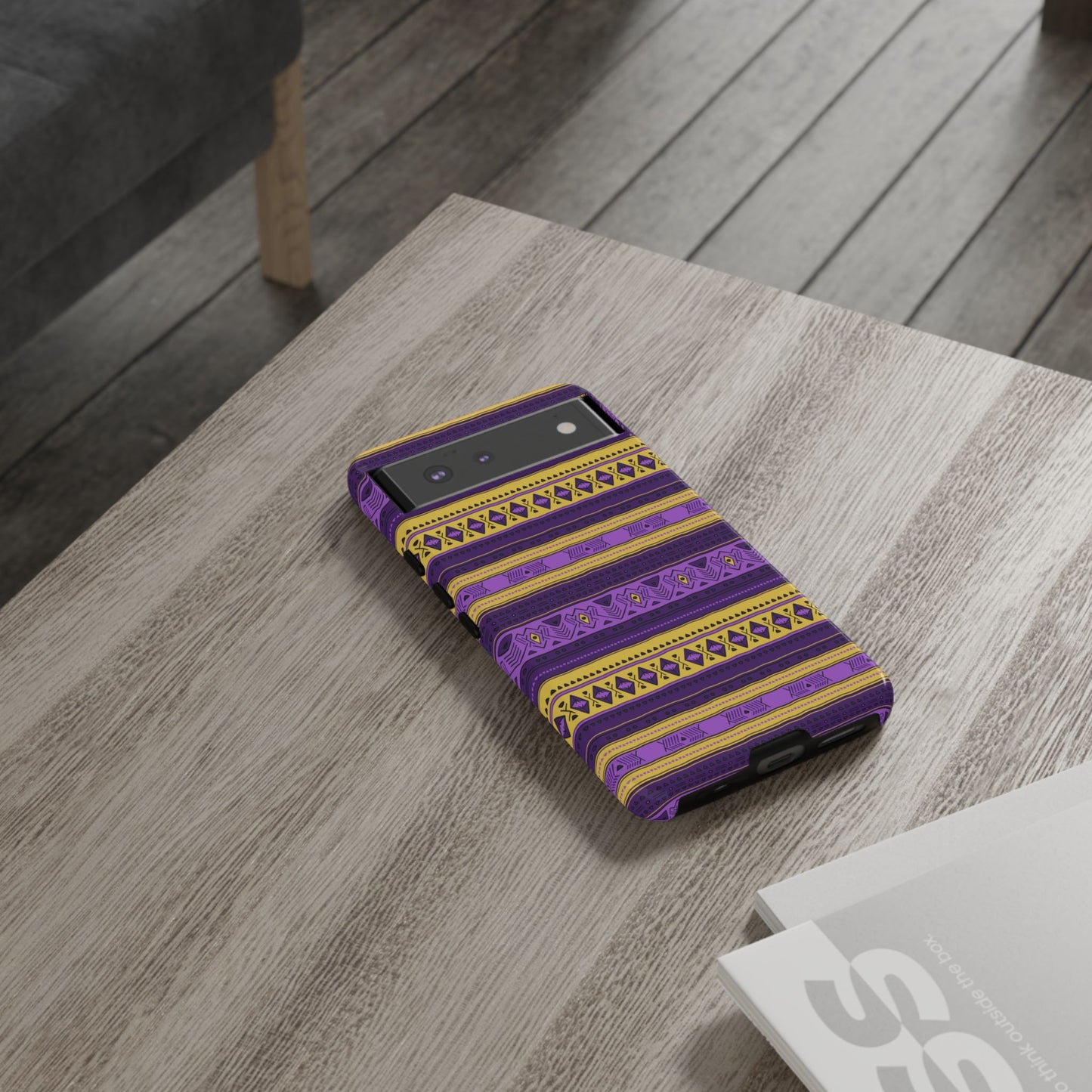 Purple & Yellow Stripes - Tough Phone Case