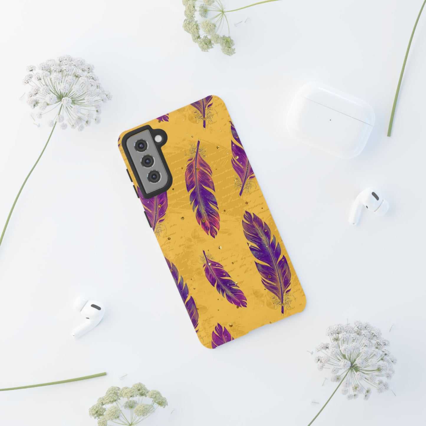 Purple Feathers - Tough Phone Case