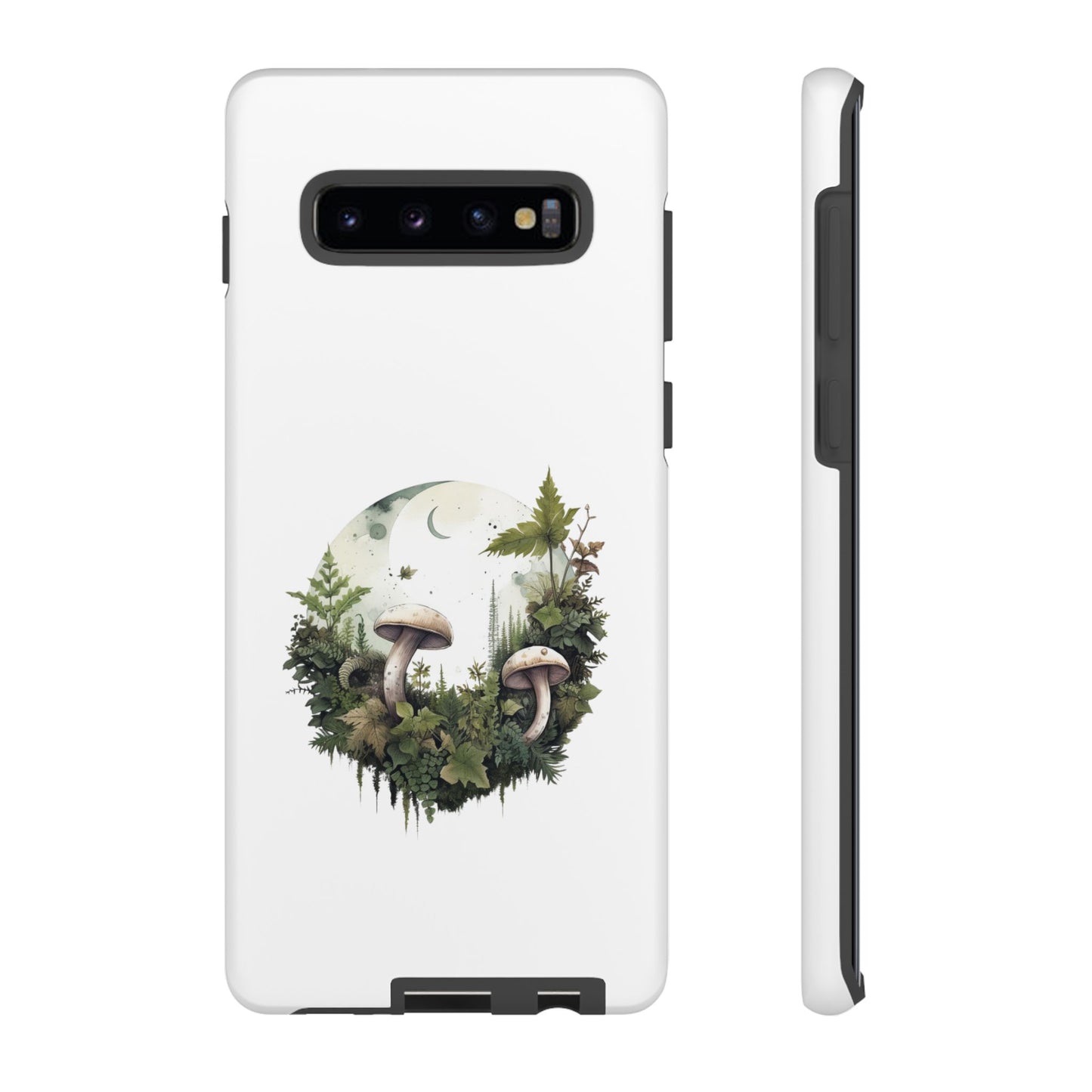 Moonlit Mushroom Tough Phone Case – Minimalist Forest Magic