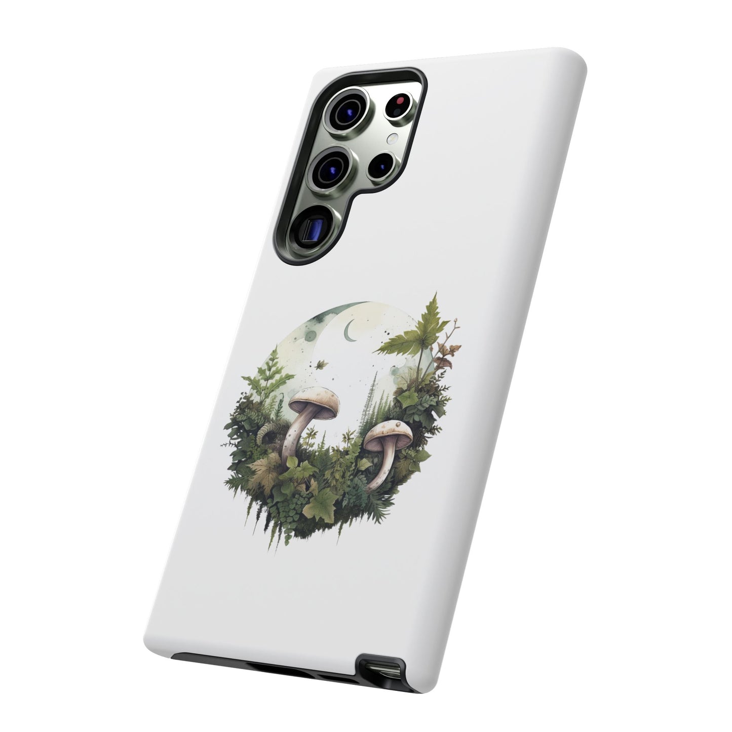 Moonlit Mushroom Tough Phone Case – Minimalist Forest Magic