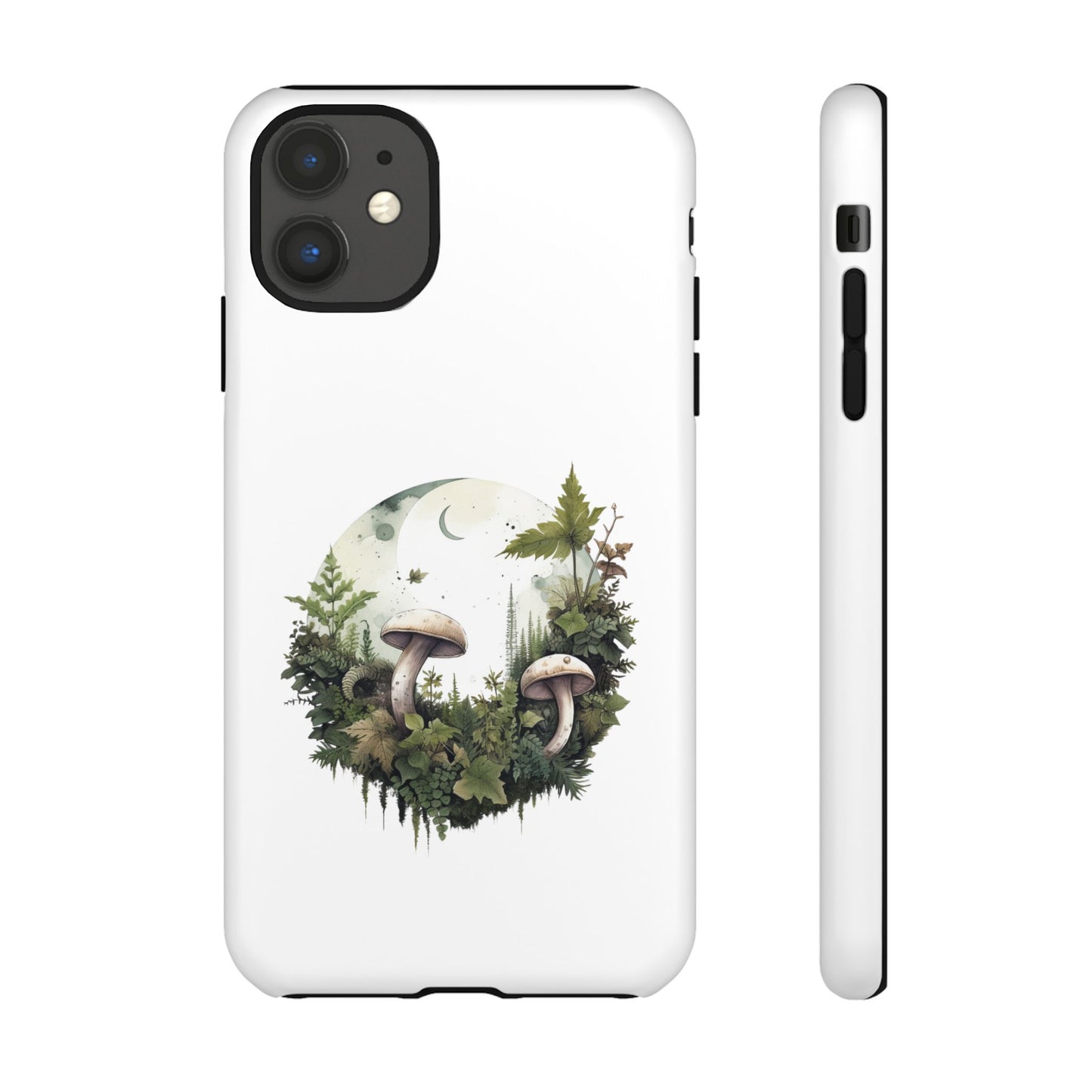 Moonlit Mushroom Tough Phone Case – Minimalist Forest Magic