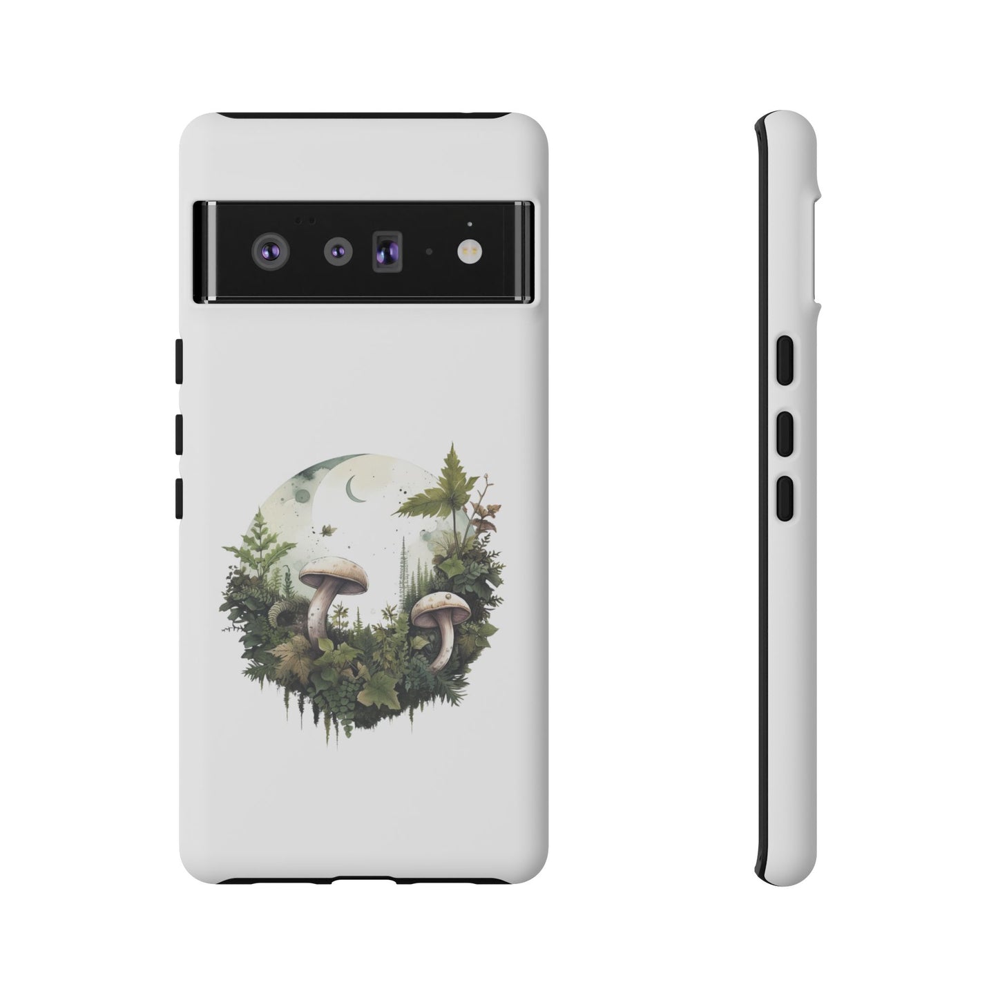 Moonlit Mushroom Tough Phone Case – Minimalist Forest Magic