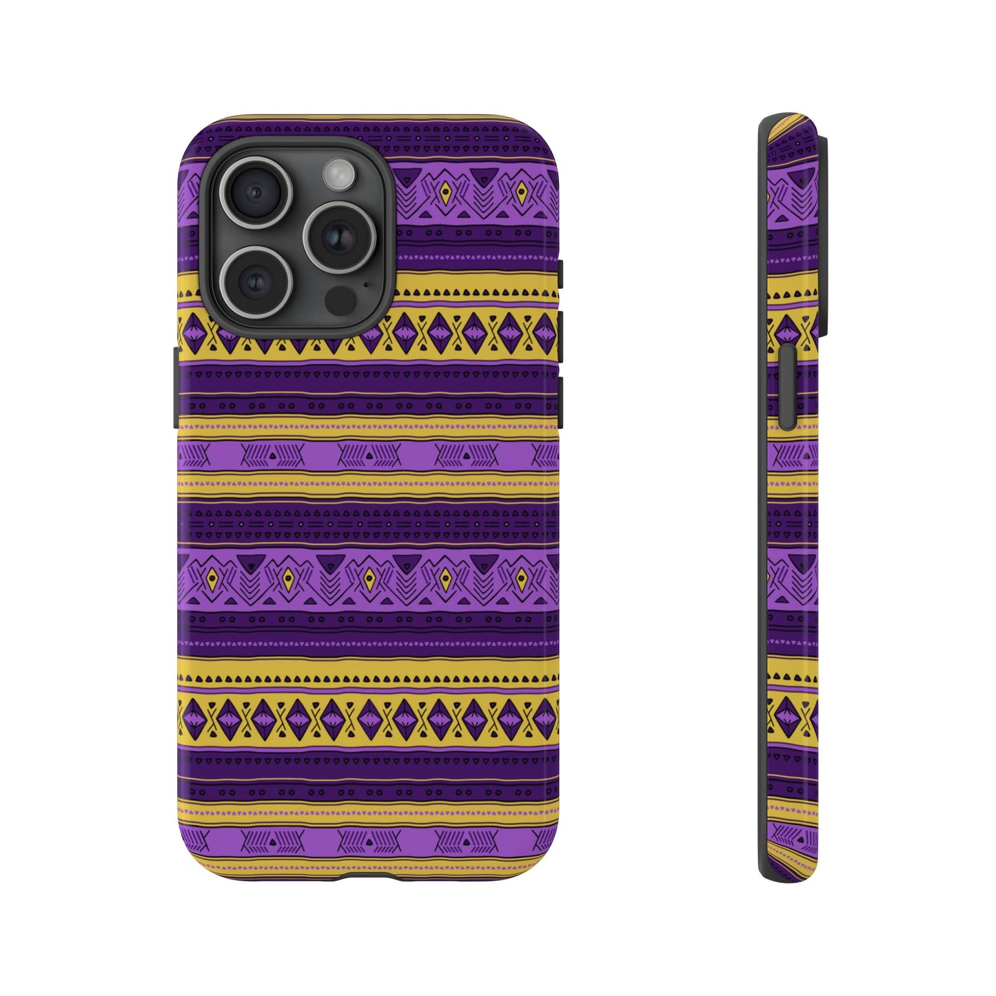 Purple & Yellow Stripes - Tough Phone Case