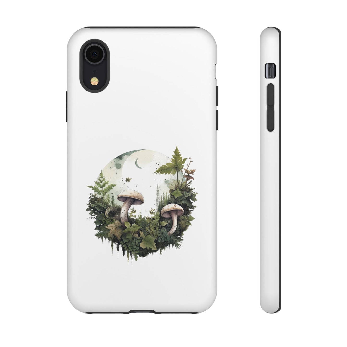 Moonlit Mushroom Tough Phone Case – Minimalist Forest Magic