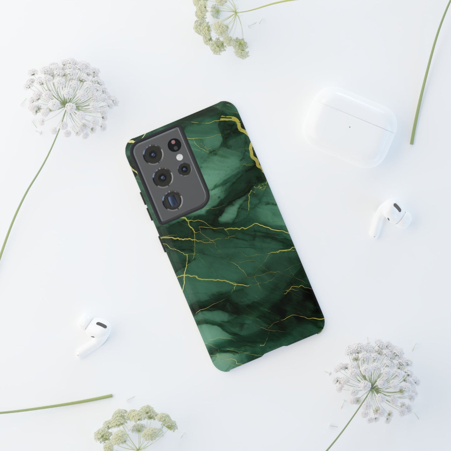 Hunter Green Marble - Tough Phone Case