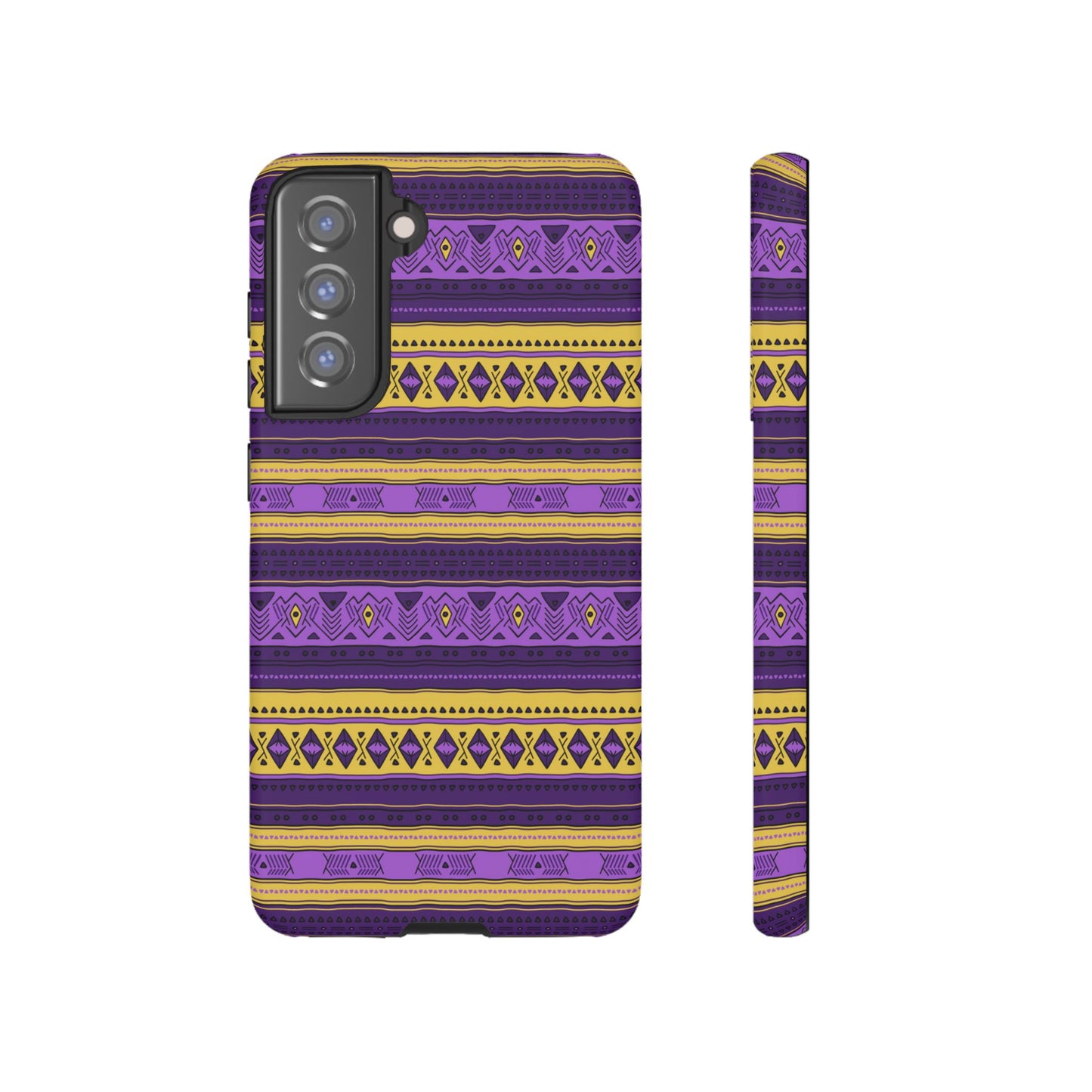 Purple & Yellow Stripes - Tough Phone Case